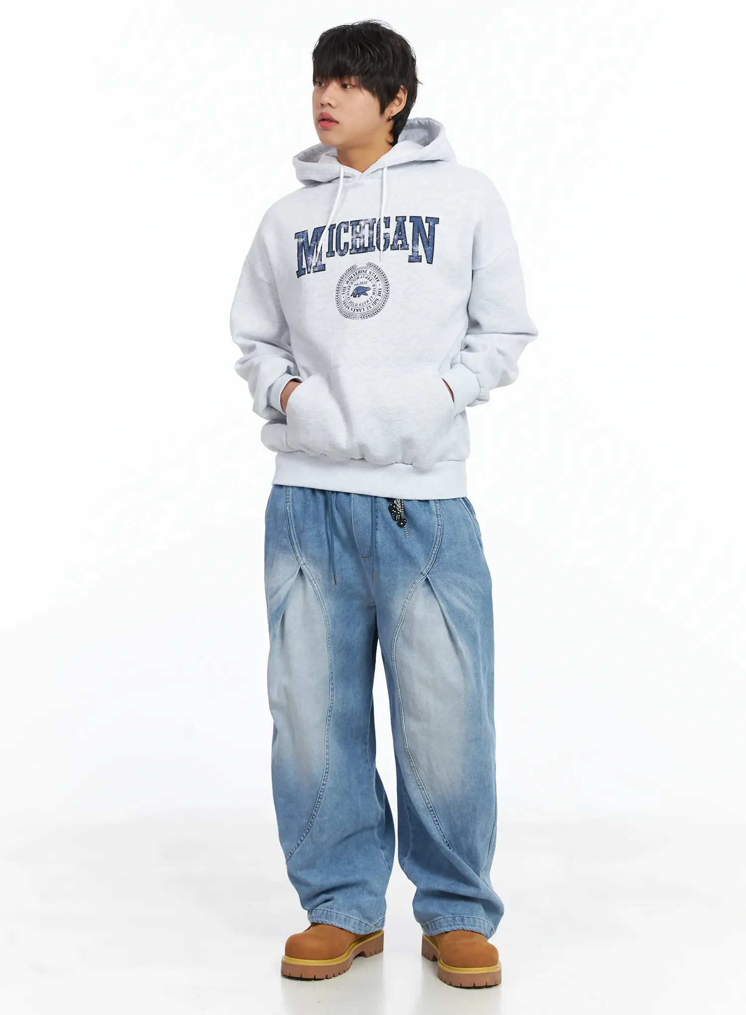 Men's Michigan Graphic Fleece Hoodie IJ512 - Image 8