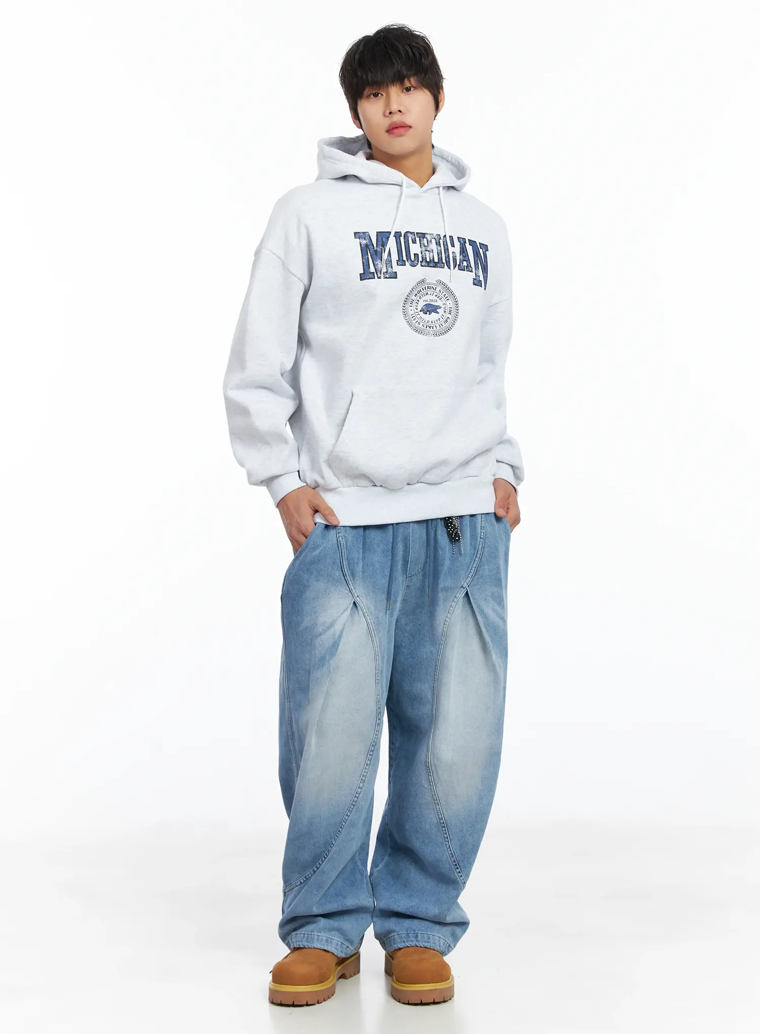 Men's Michigan Graphic Fleece Hoodie IJ512 - Image 9