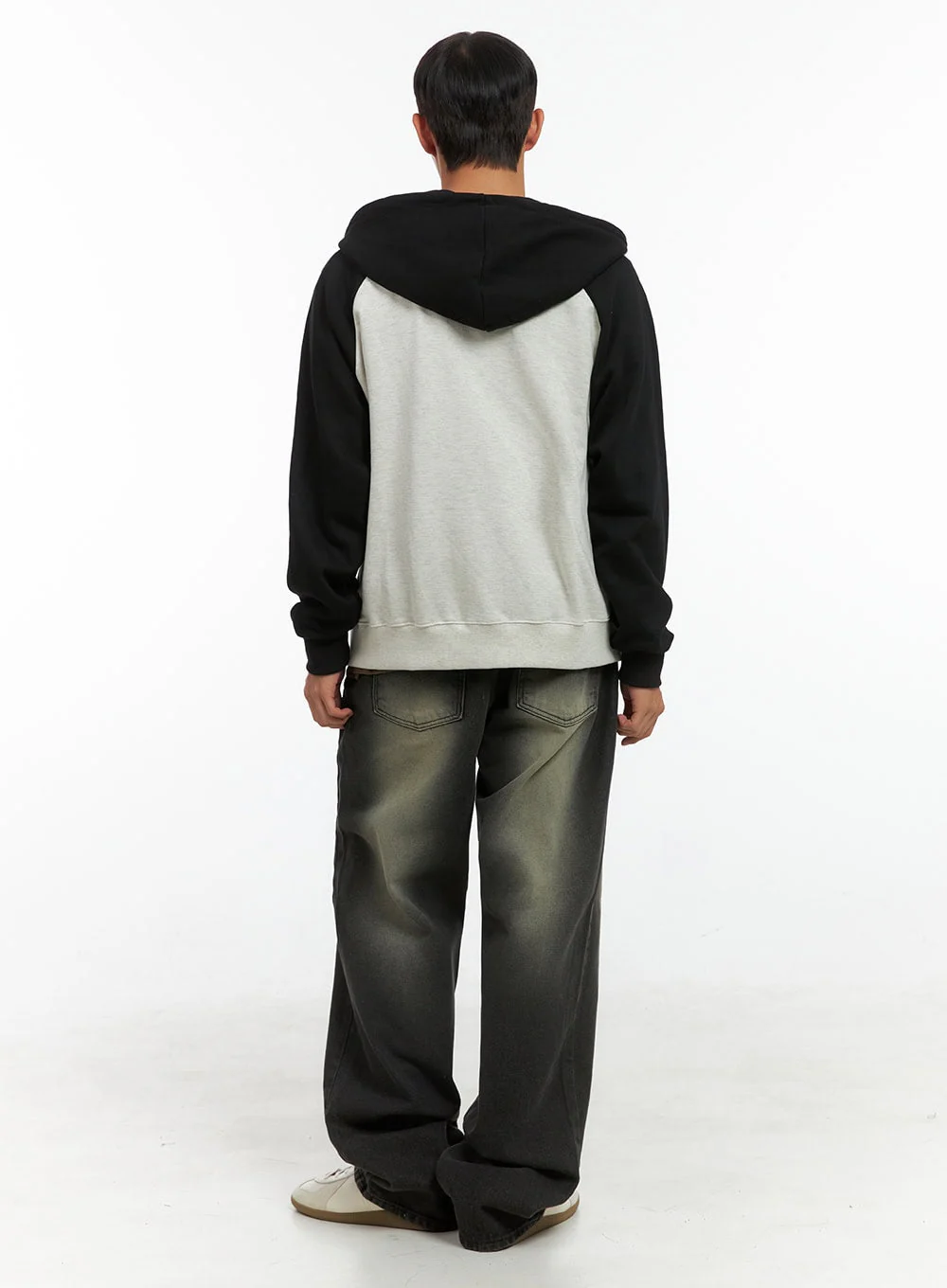 Men's Mixed Color Graphic Zip-Up Cotton Hoodie IS420 - Image 9