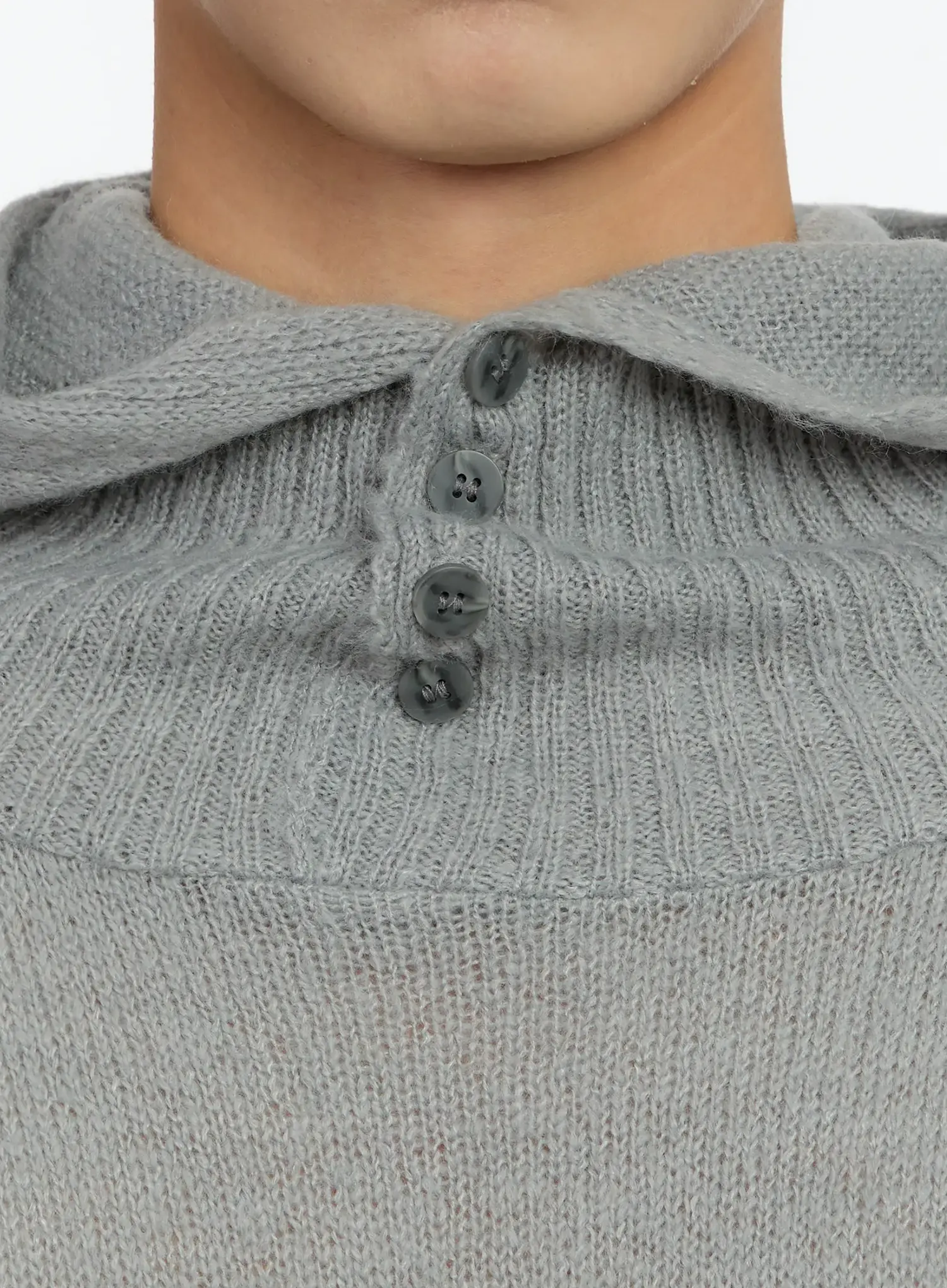 Men's Mohair Blend Balaclava Sweater IO531 - Image 11