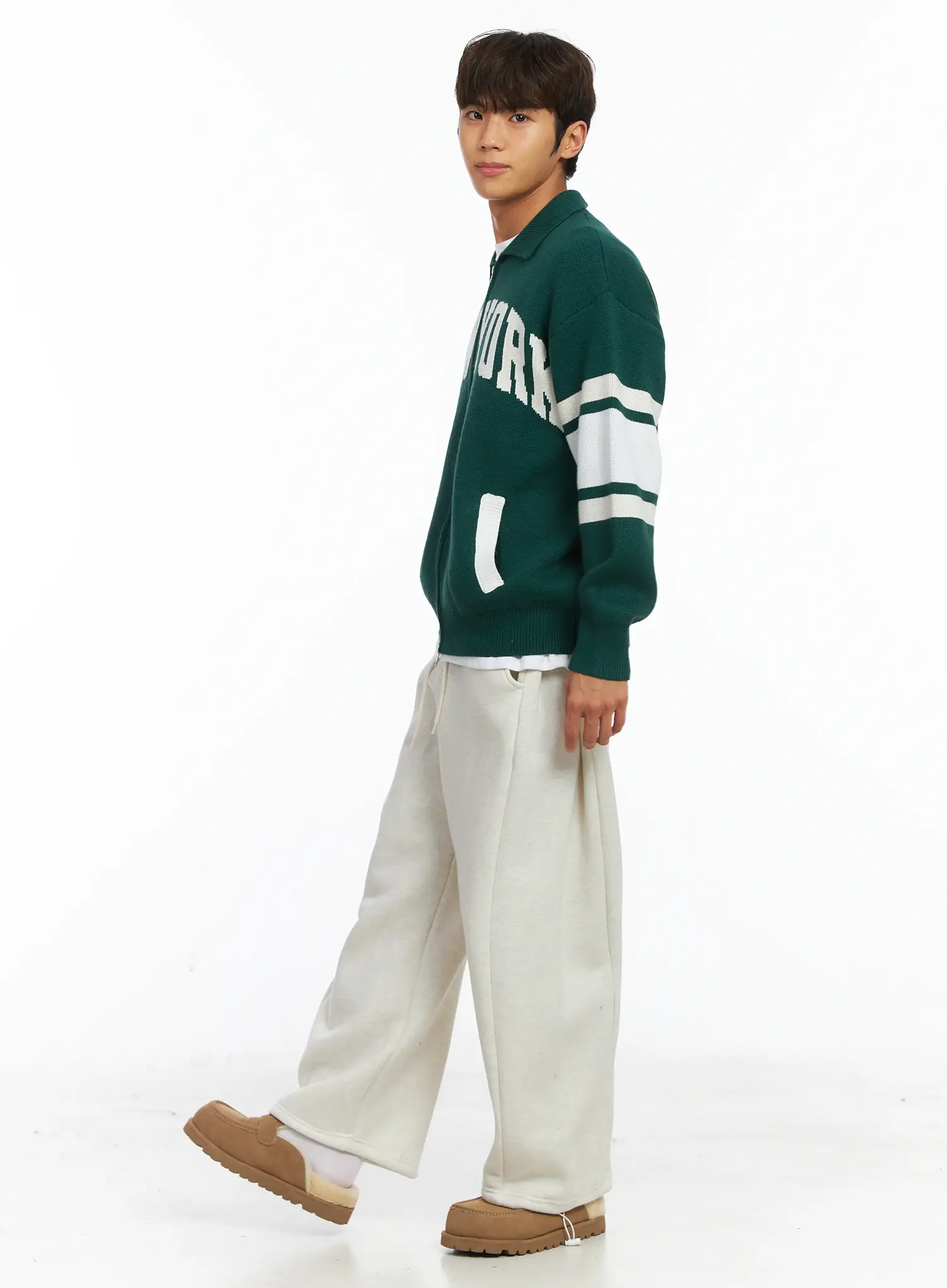 Men's New York Collar Zip-Up Cardigan IJ514 - Image 7