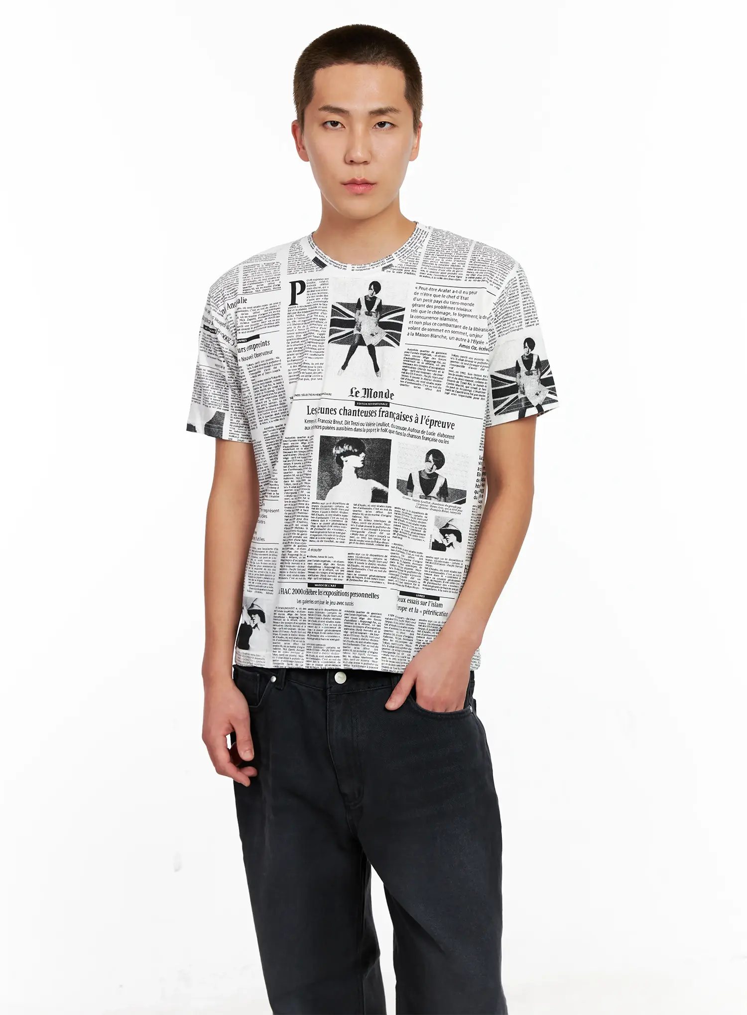 Men's Newspaper Graphic Tee IG511 - Image 7