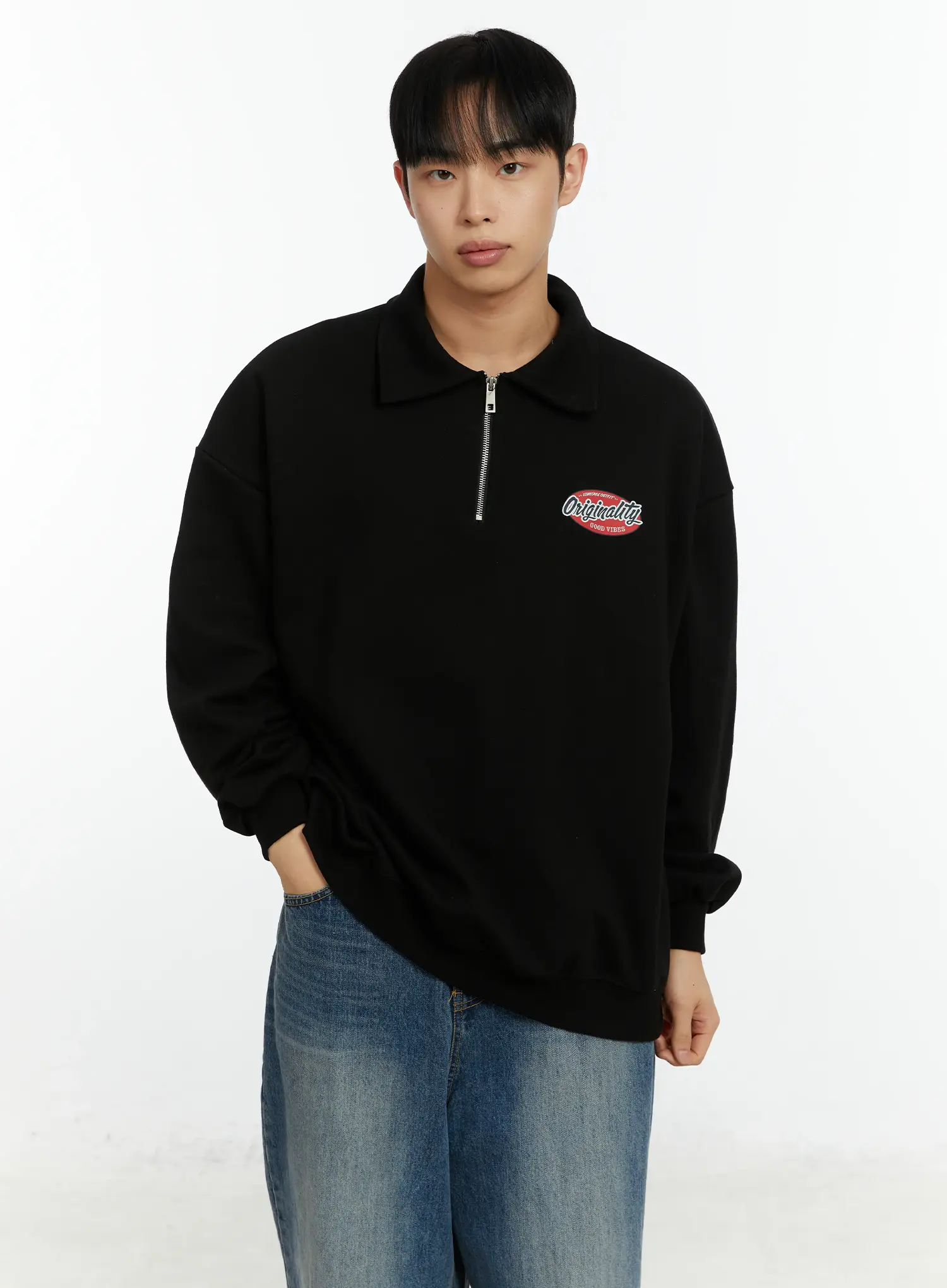 Men's "Orginality" Quarter-Zip Sweatshirt IF511 - Image 2