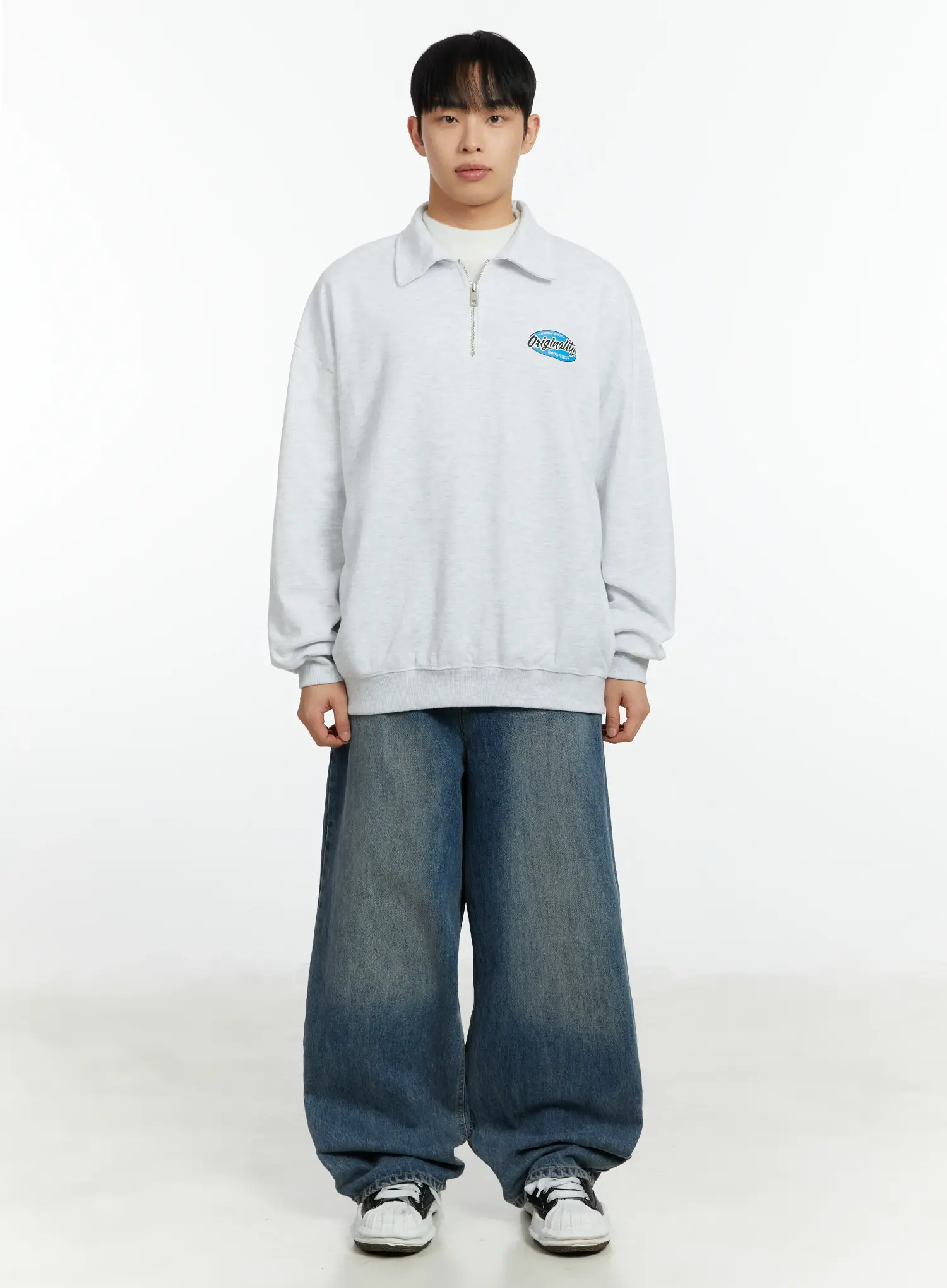 Men's "Orginality" Quarter-Zip Sweatshirt IF511 - Image 3