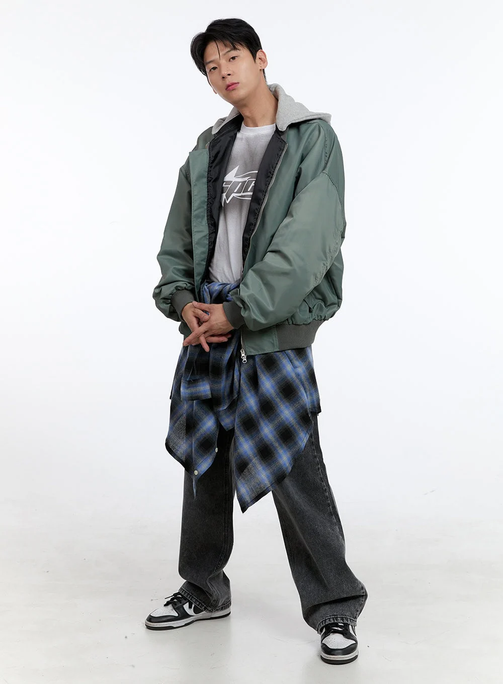 Men's Oversized Bomber Jacket IG427 - Image 2