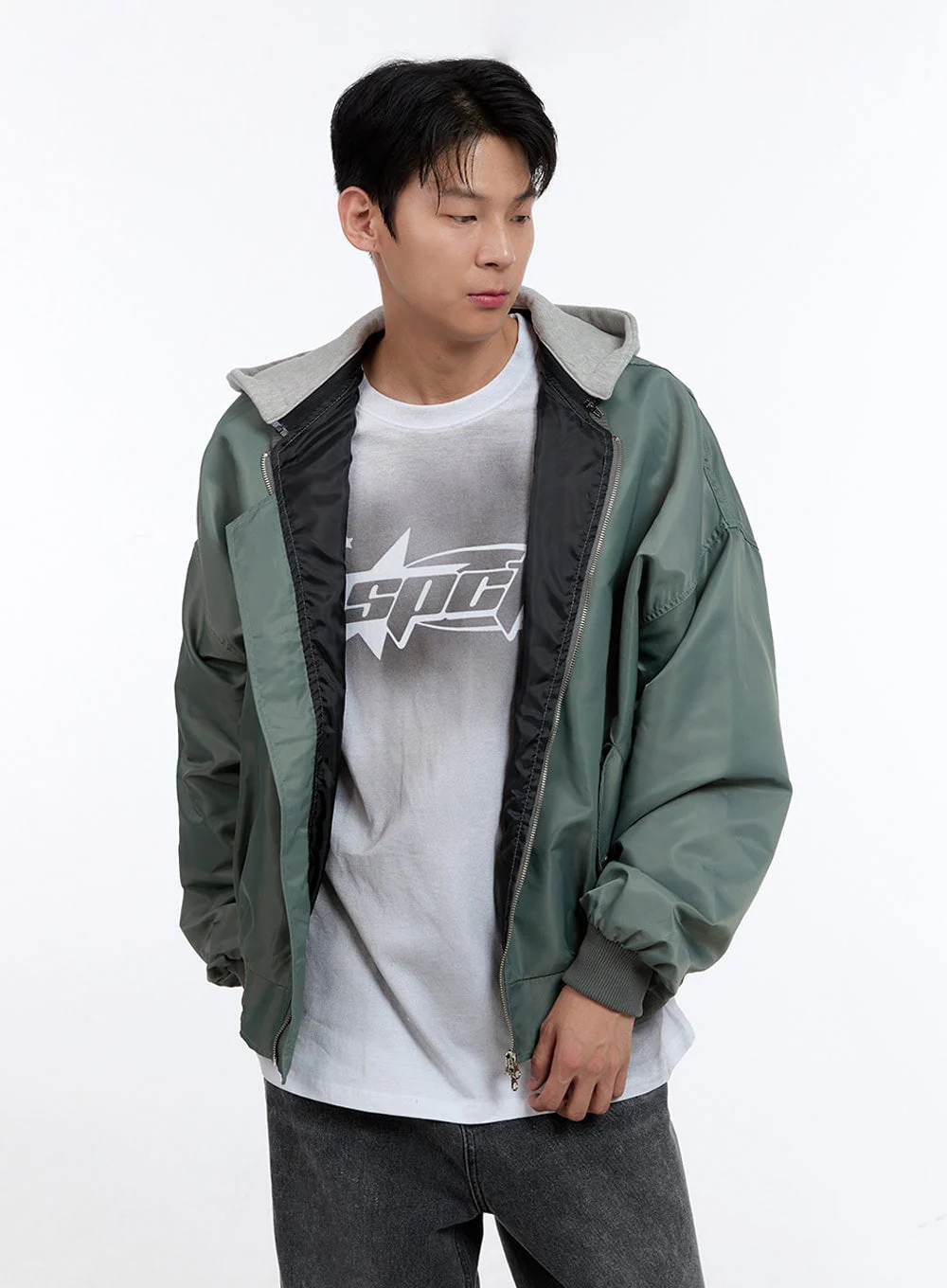 Men's Oversized Bomber Jacket IG427 - Image 3