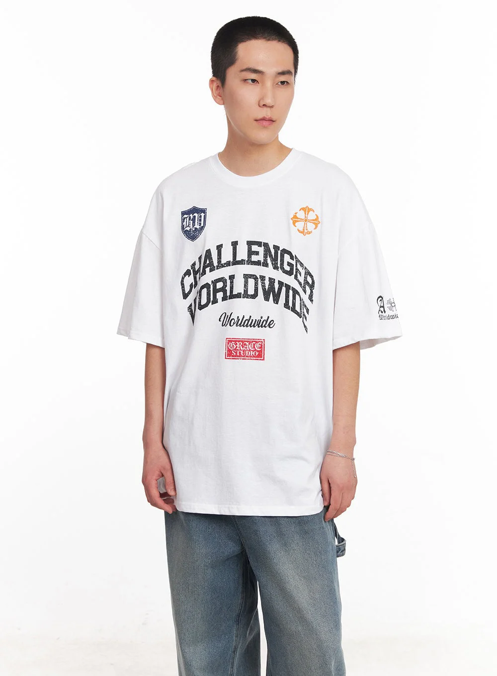 Men's Oversized Graphic T-Shirt IY505 - Image 3