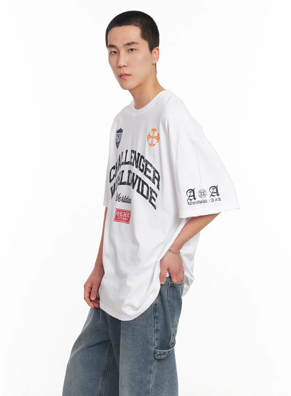Men's Oversized Graphic T-Shirt IY505 - Image 7