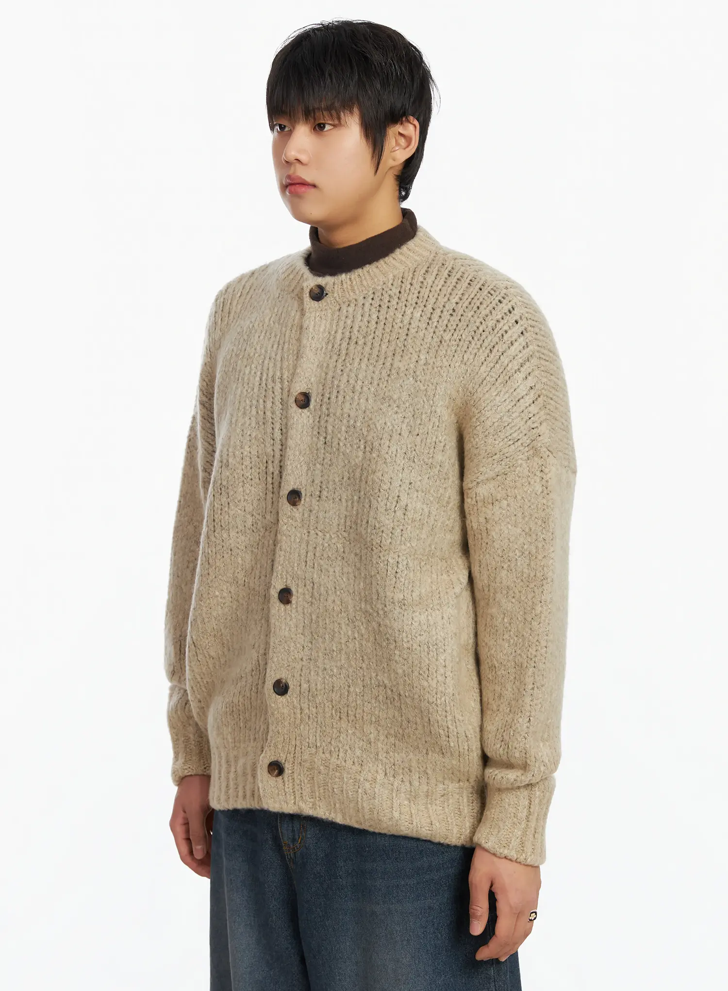 Men's Oversized Knit Cardigan IF503 - Image 4