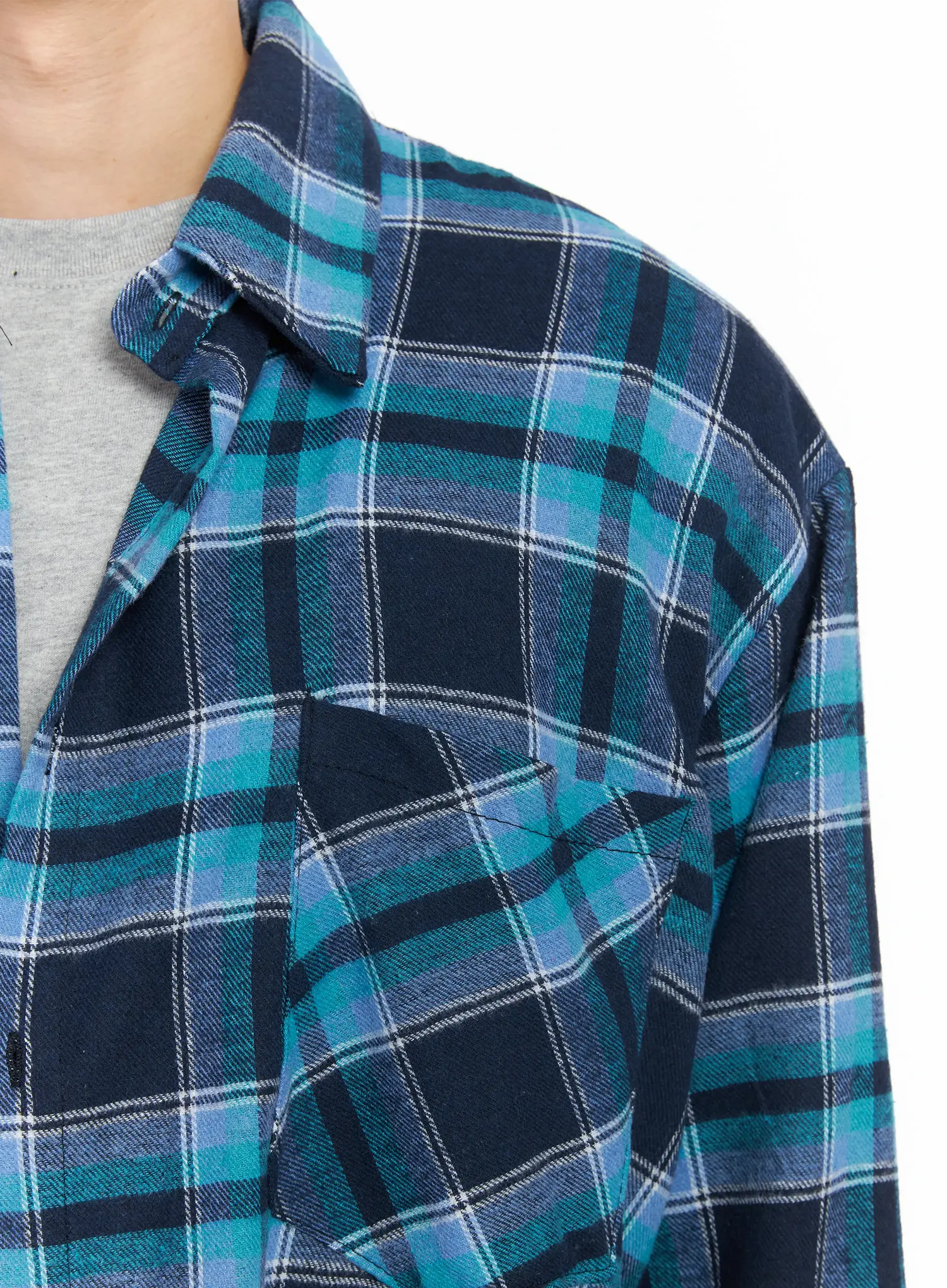 Men's Oversized Plaid Flannel IF516 - Image 8