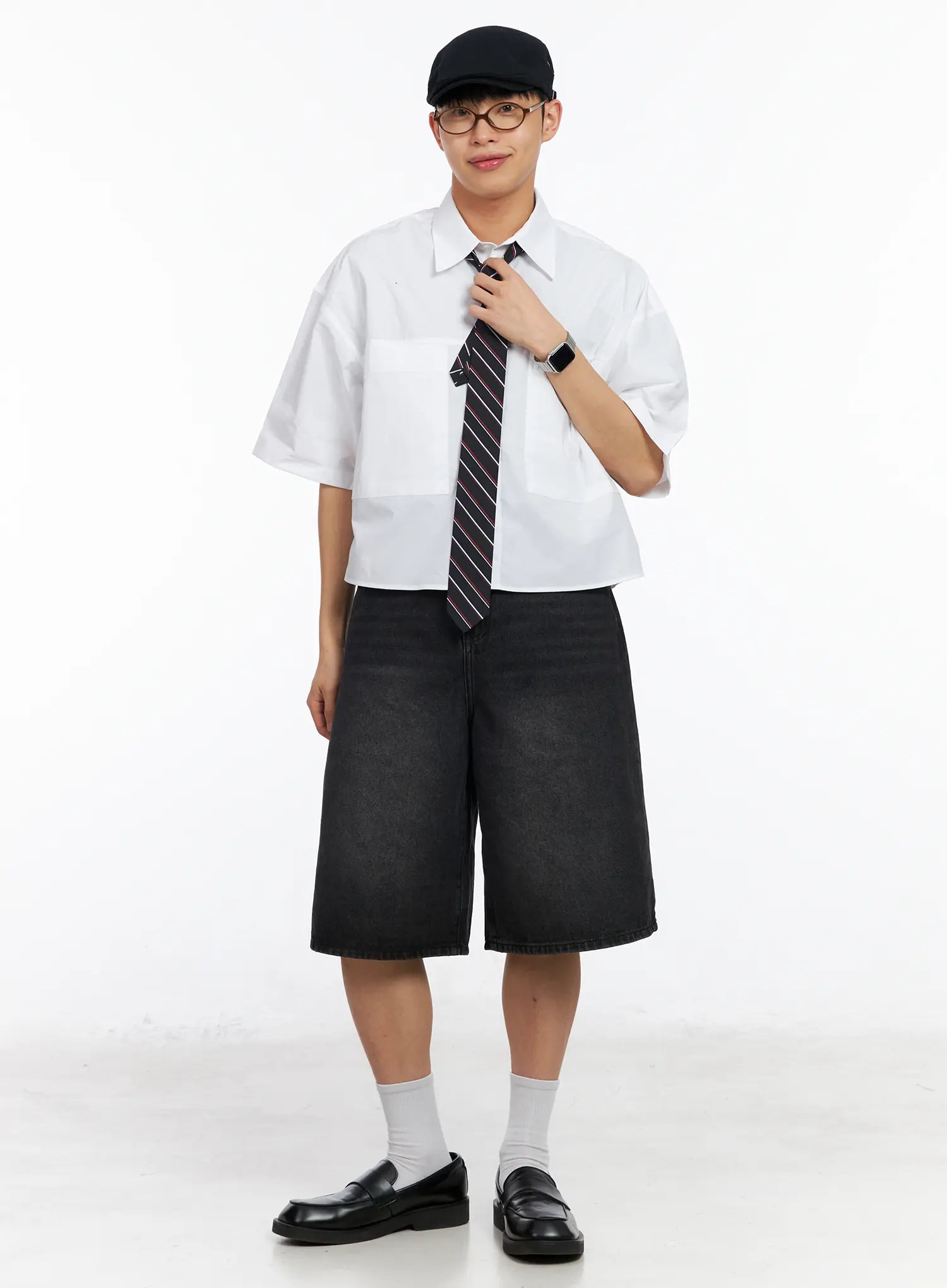 Men's Oversized Pocket Crop Shirt IA501