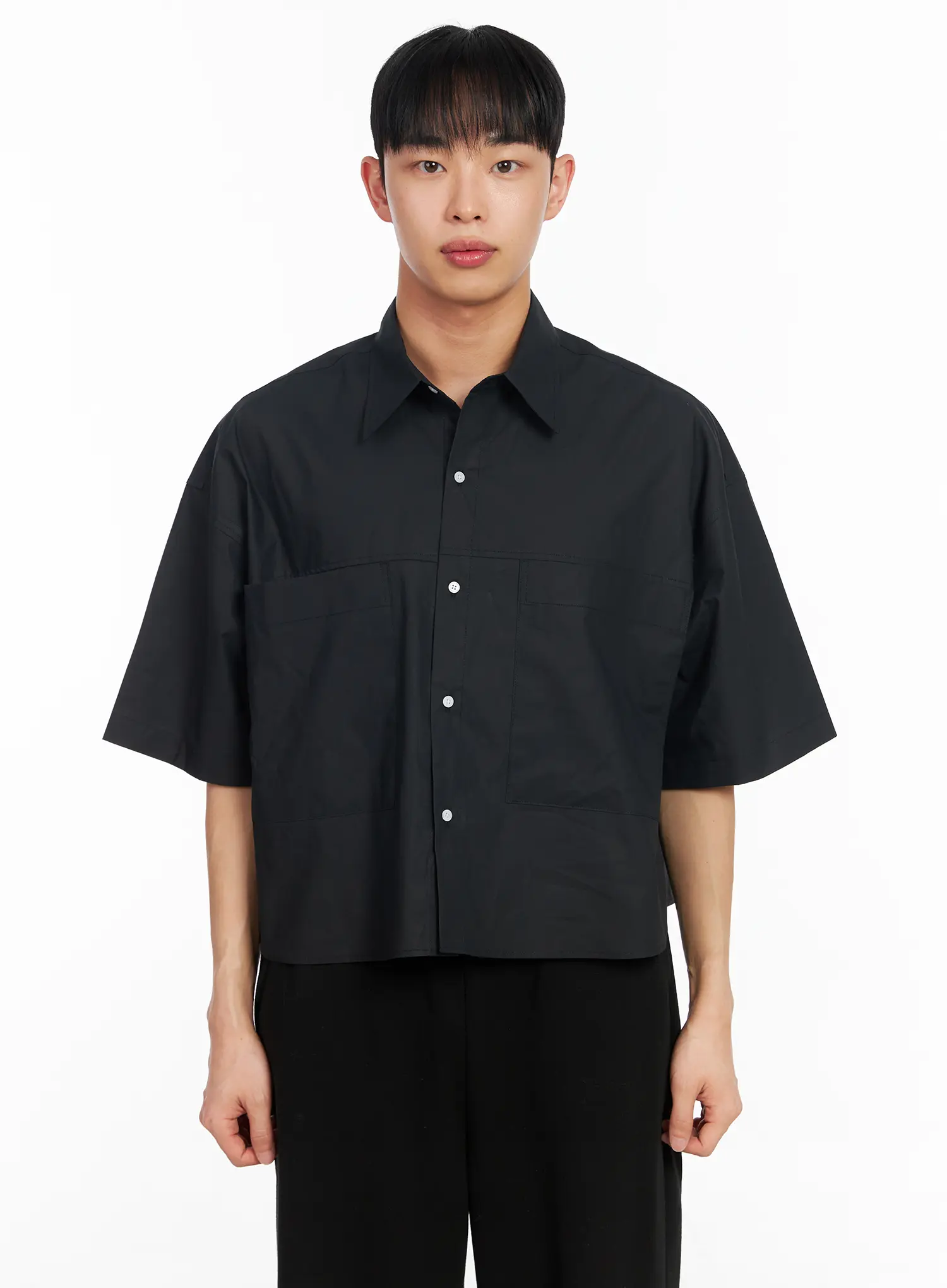 Men's Oversized Pocket Crop Shirt IA501 - Image 12
