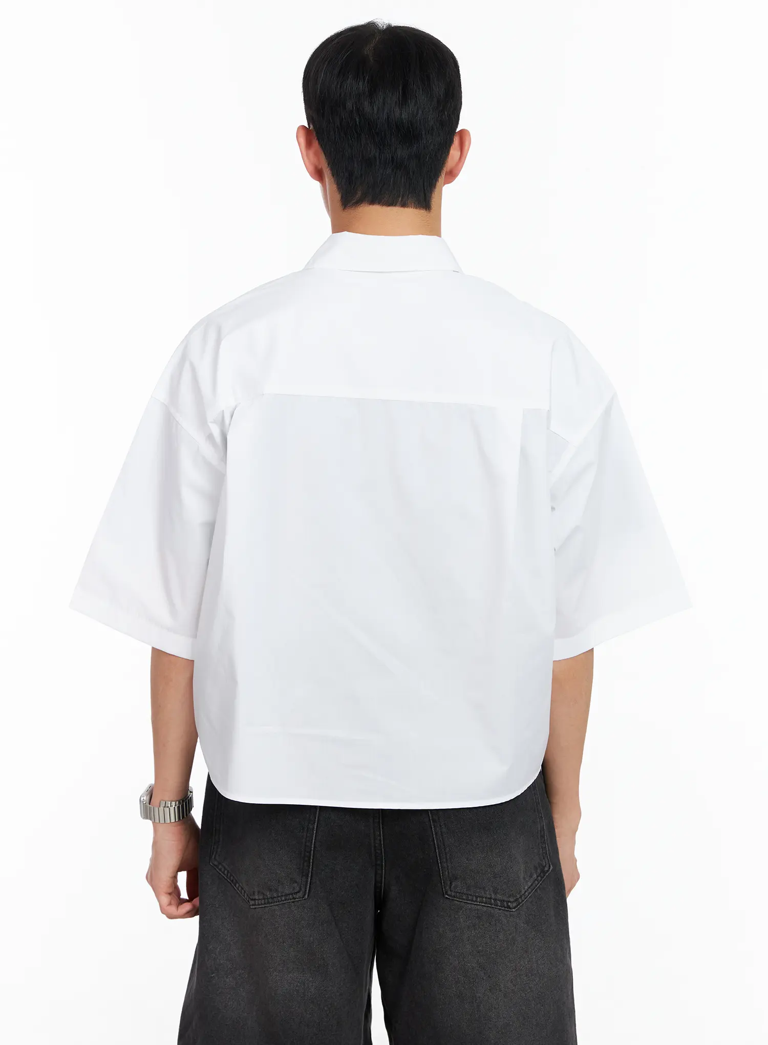 Men's Oversized Pocket Crop Shirt IA501 - Image 5