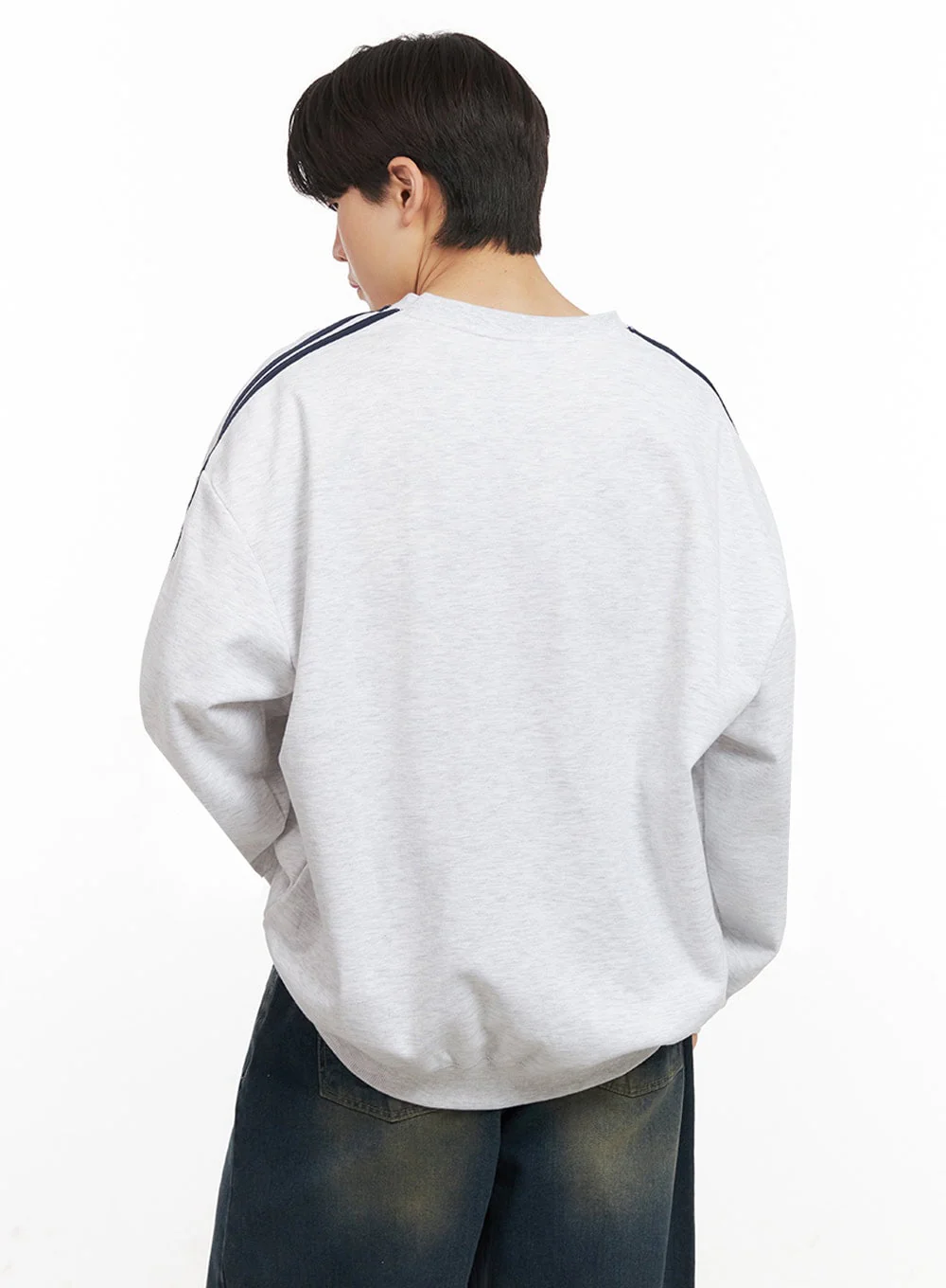 Men's Oversized Star Graphic Sweatshirt IJ517 - Image 5