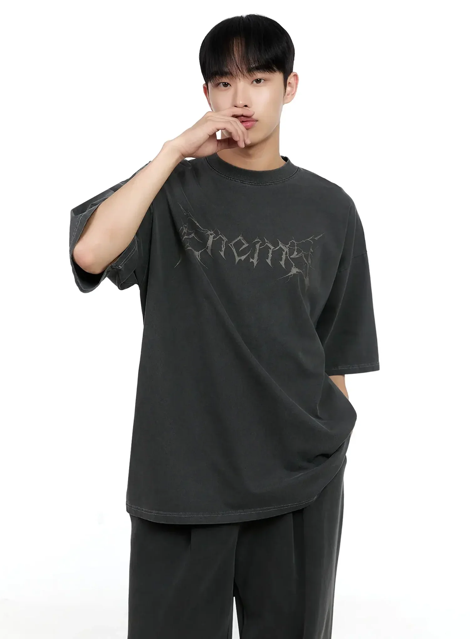 Men's Oversized Text Graphic Tee IG520 - Image 3