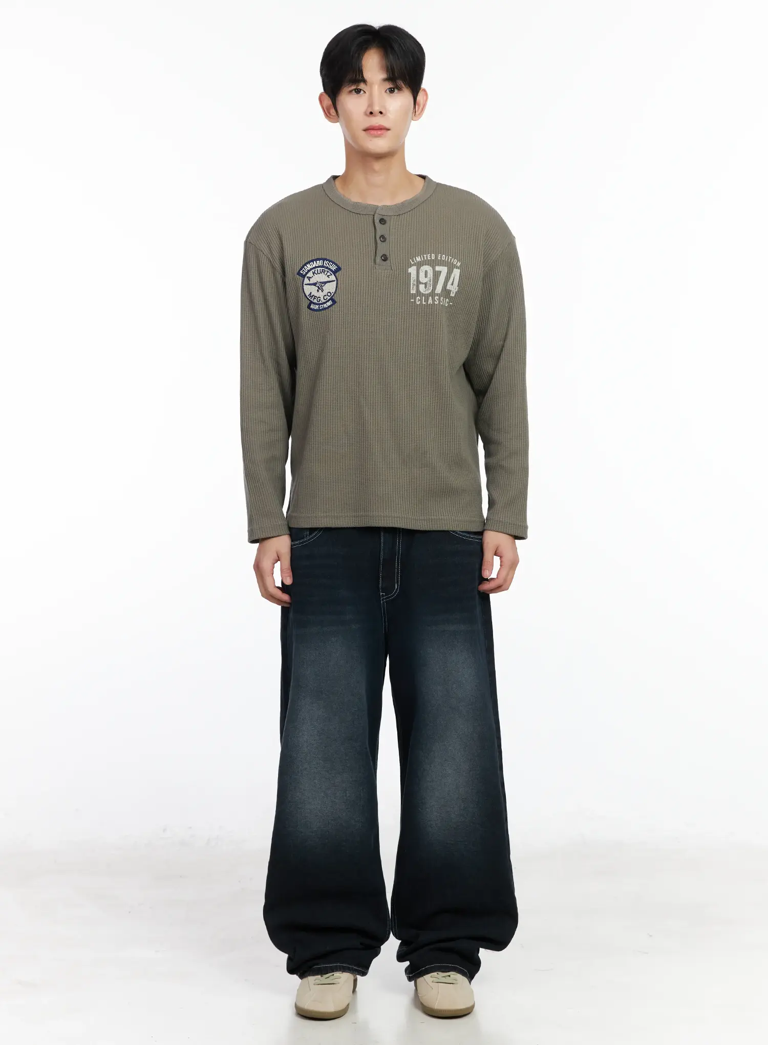Men's Patch Long Sleeve Tee IM523 - Image 4