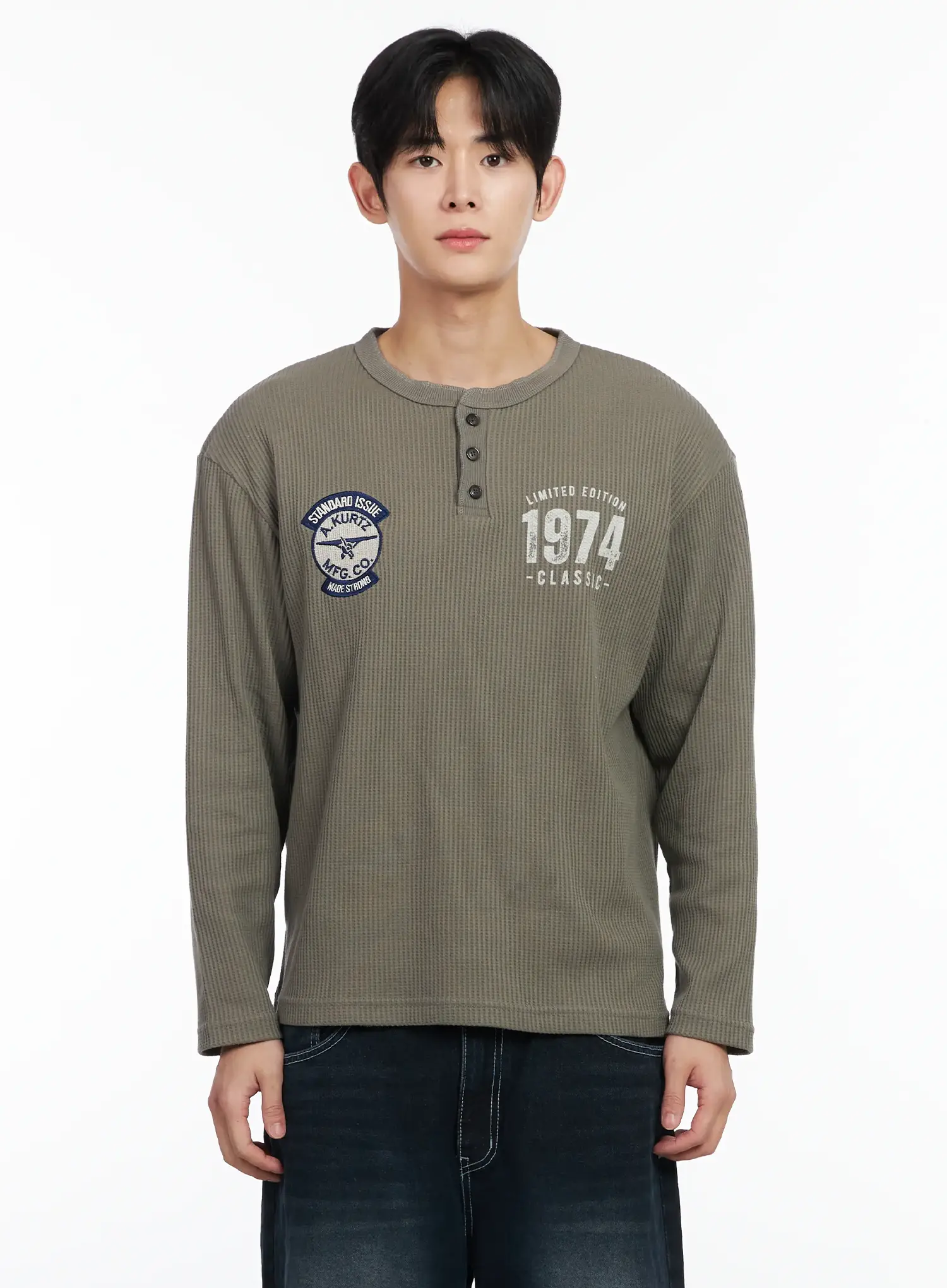 Men's Patch Long Sleeve Tee IM523 - Image 9