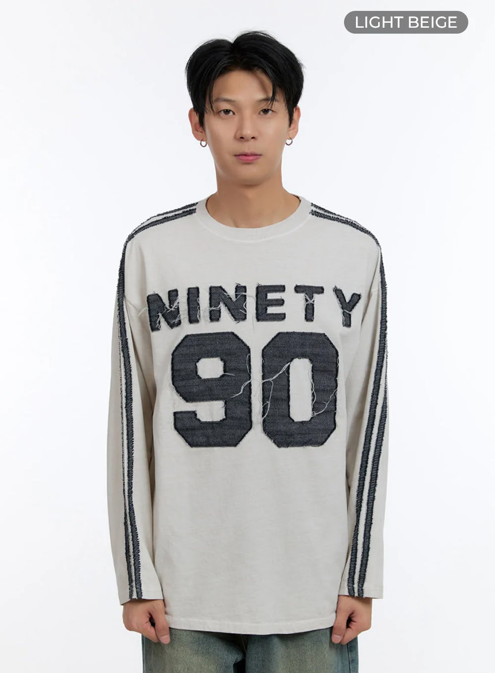 Men's Patchwork Round Neck Long Sleeve Shirt IO428 - Image 10