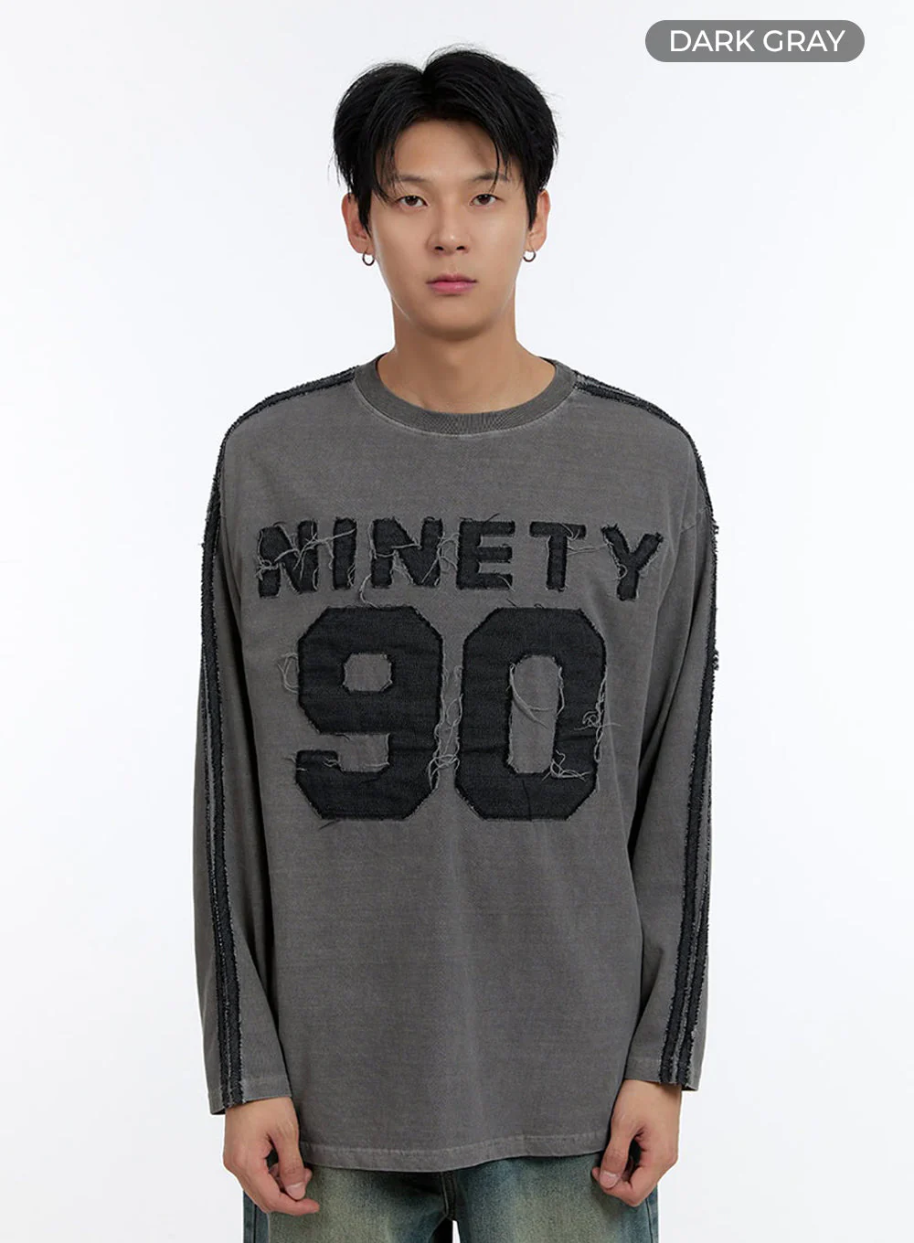 Men's Patchwork Round Neck Long Sleeve Shirt IO428 - Image 11