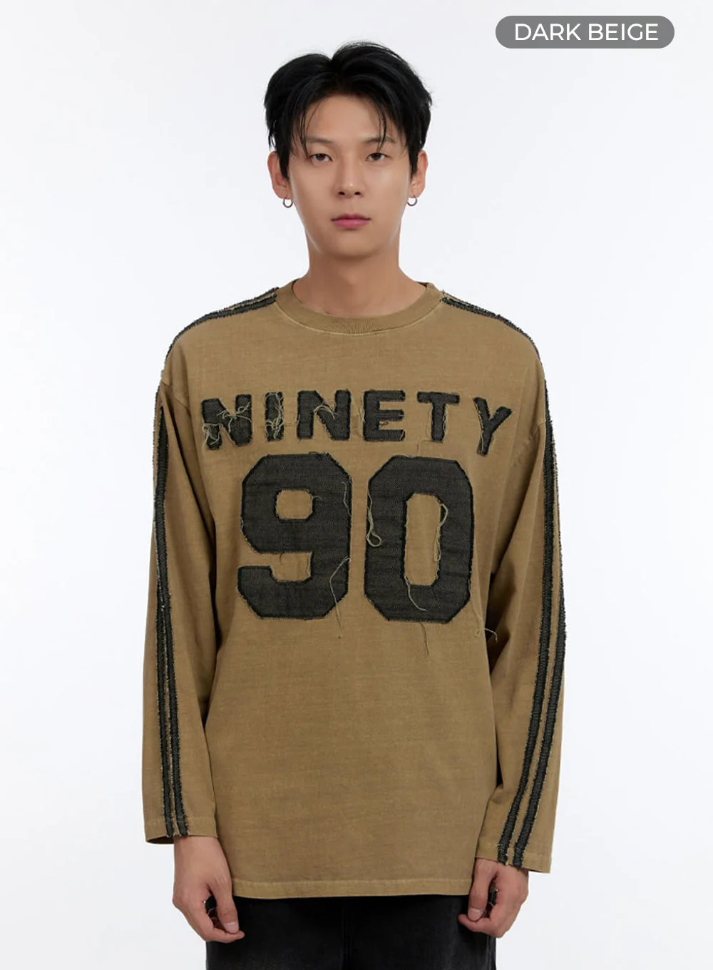 Men's Patchwork Round Neck Long Sleeve Shirt IO428 - Image 9