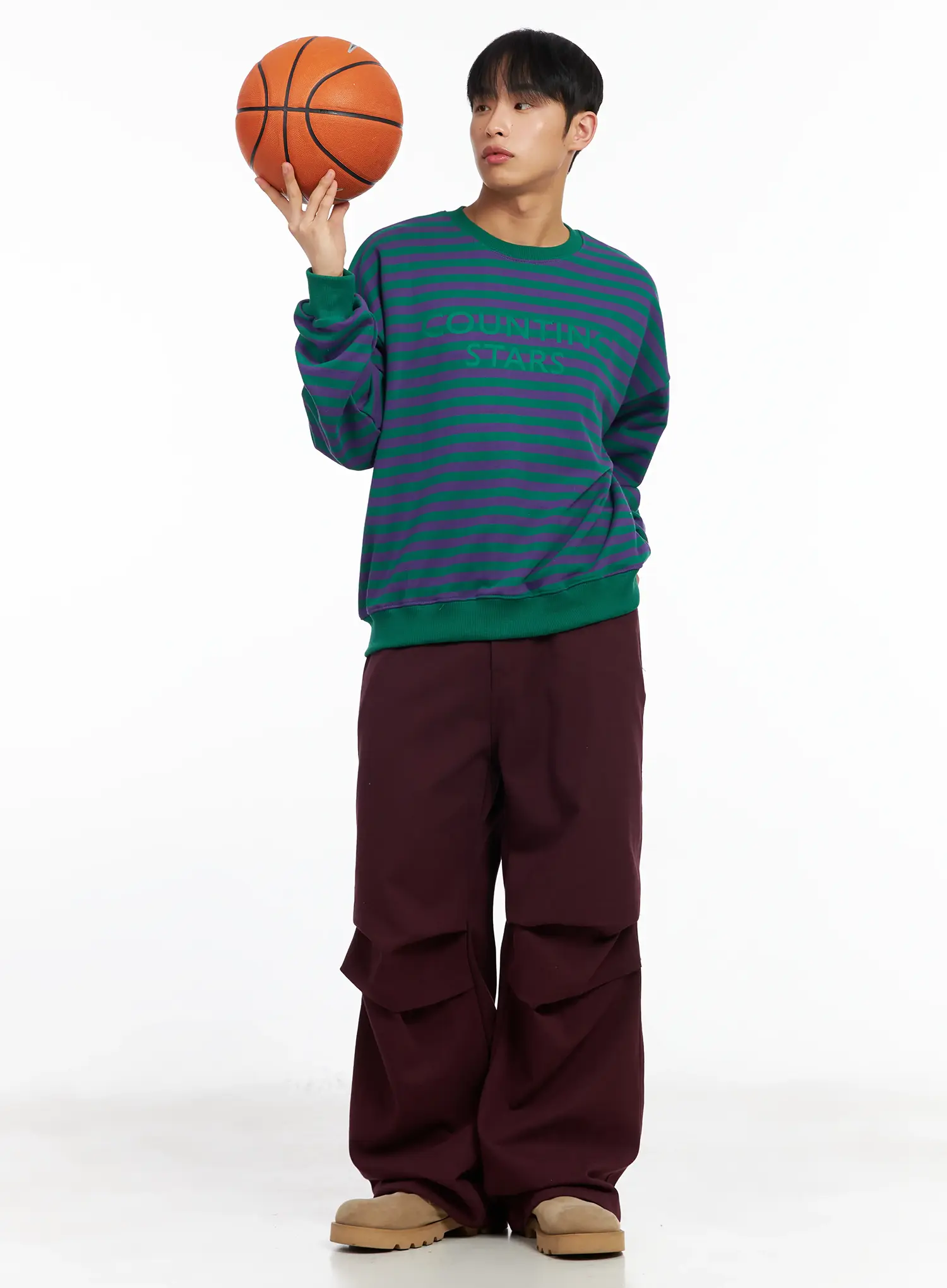 Men's Pintuck Baggy Pants IM516 - Image 10