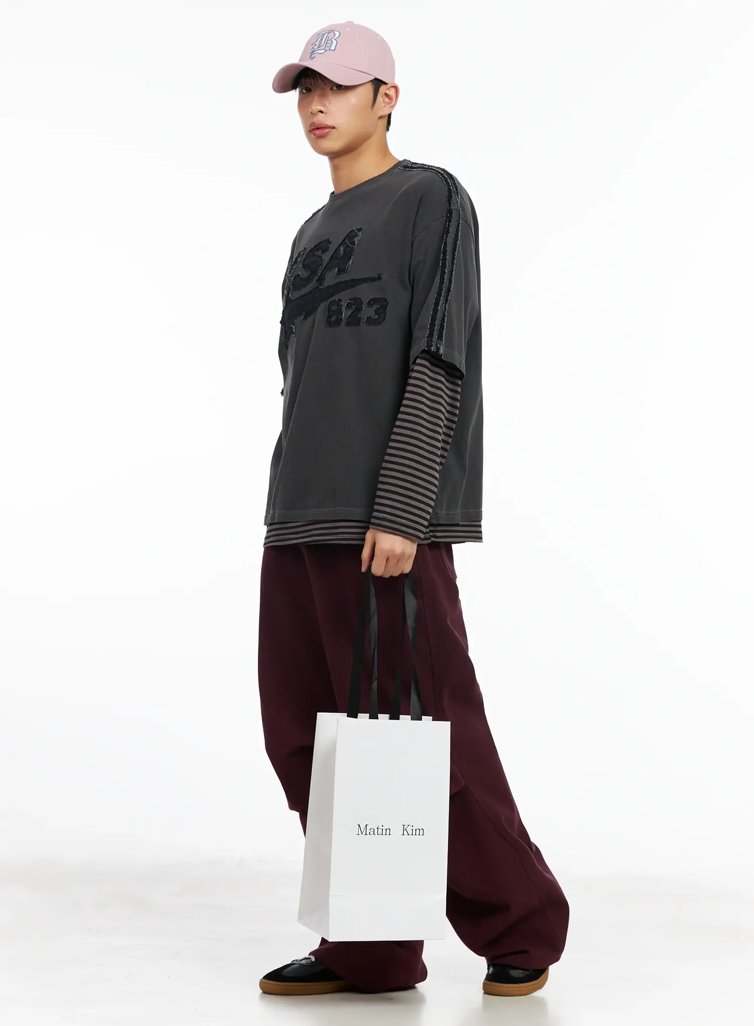 Men's Pintuck Baggy Pants IM516 - Image 11