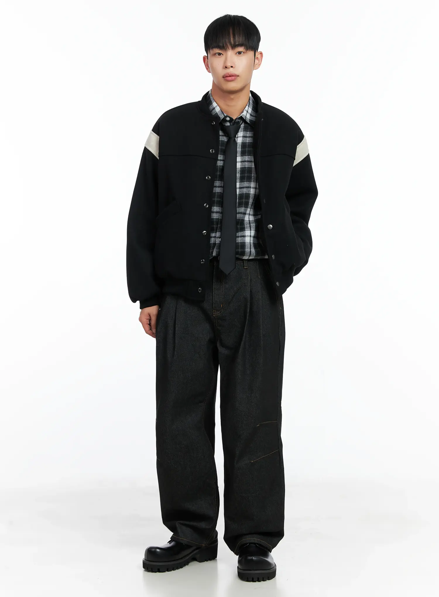 Men's Pintuck Jeans (Black) IN518 - Image 11
