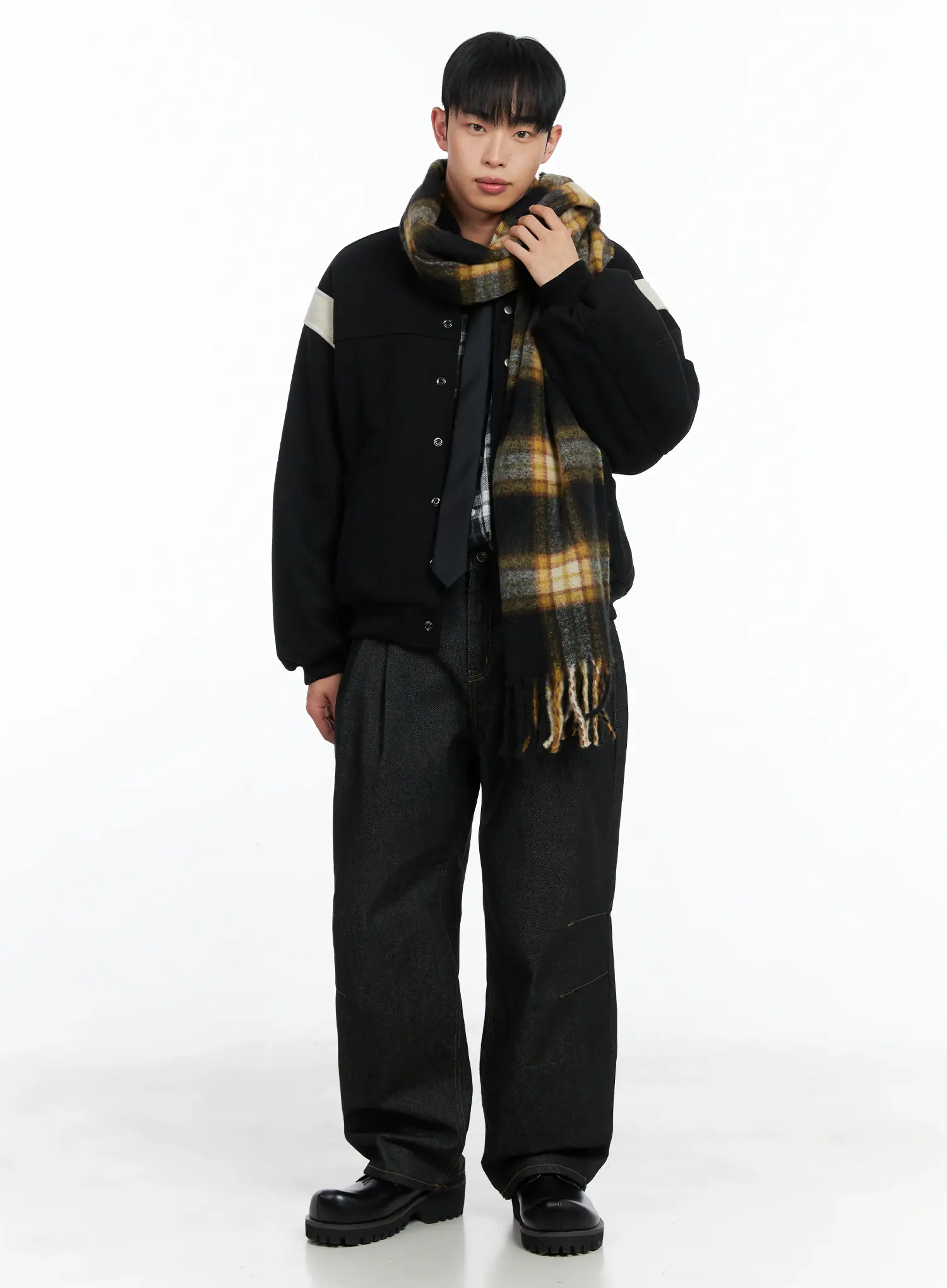 Men's Pintuck Jeans (Black) IN518 - Image 12