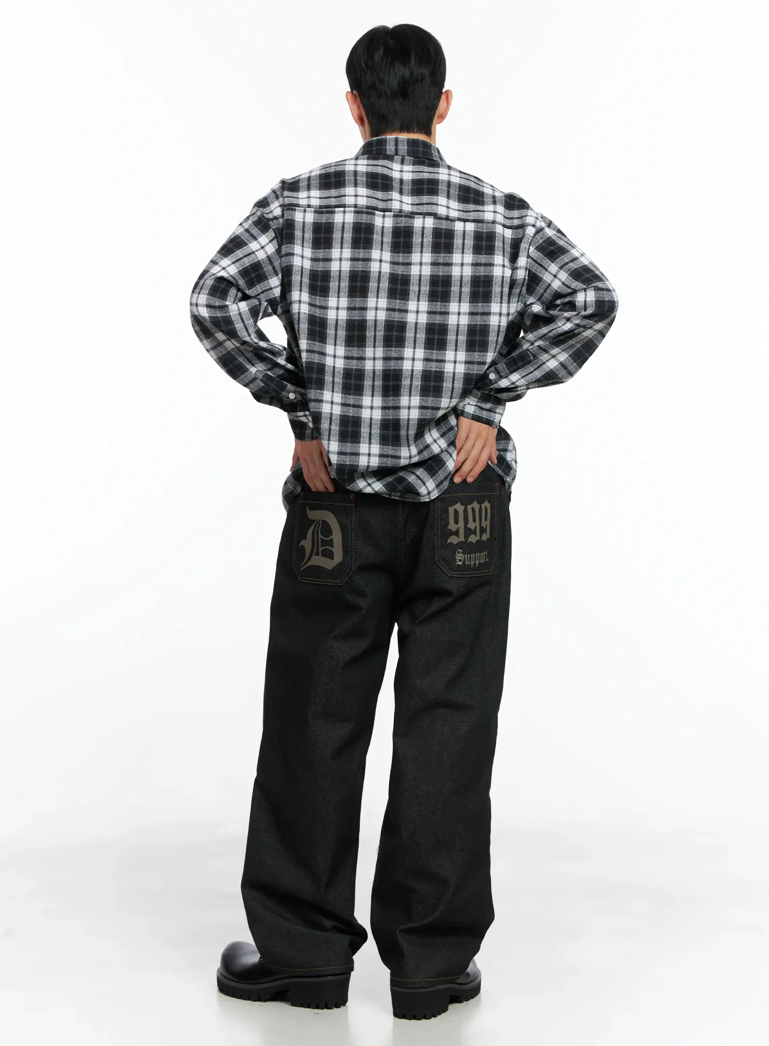 Men's Pintuck Jeans (Black) IN518 - Image 14