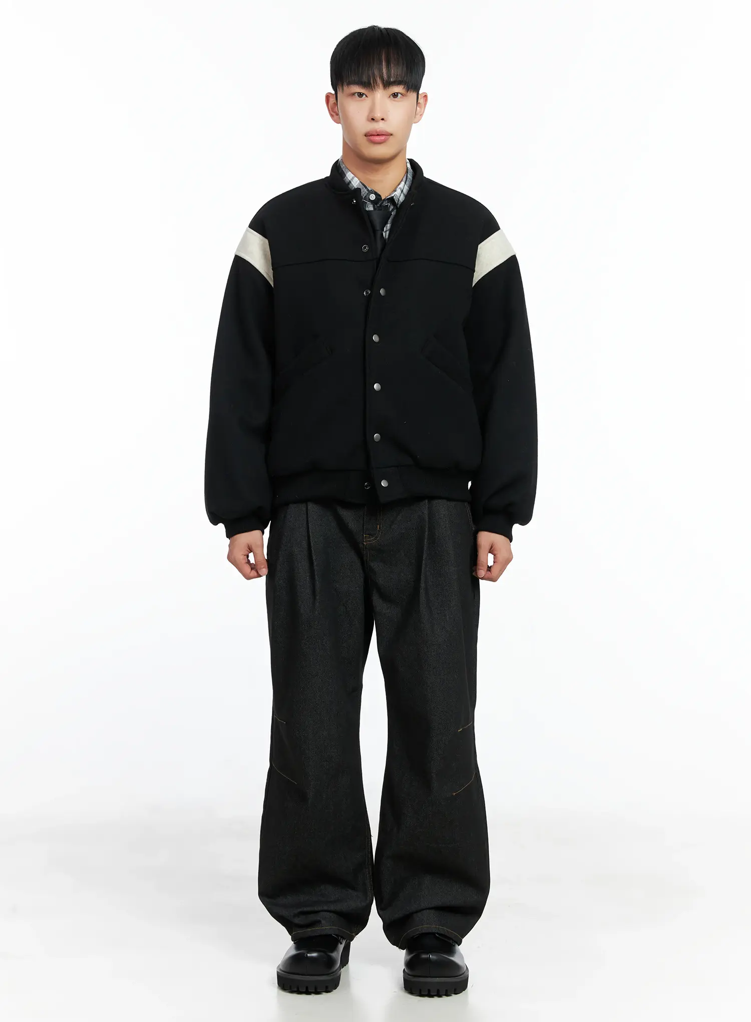 Men's Pintuck Jeans (Black) IN518 - Image 4