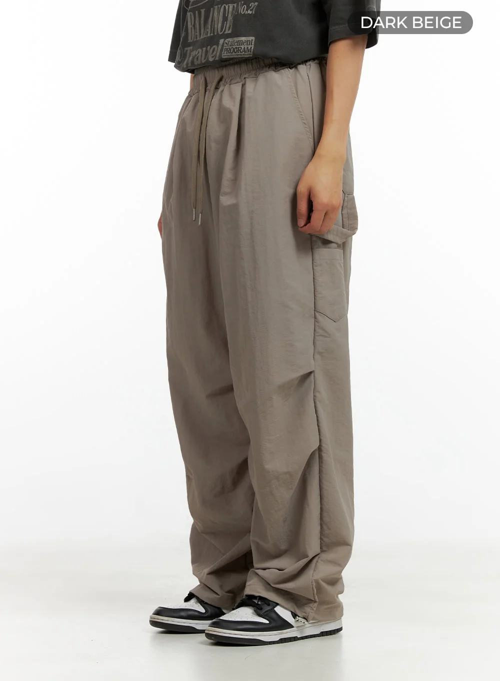 Men's Pintuck Nylon Wide Fit Pants CL429 - Image 8