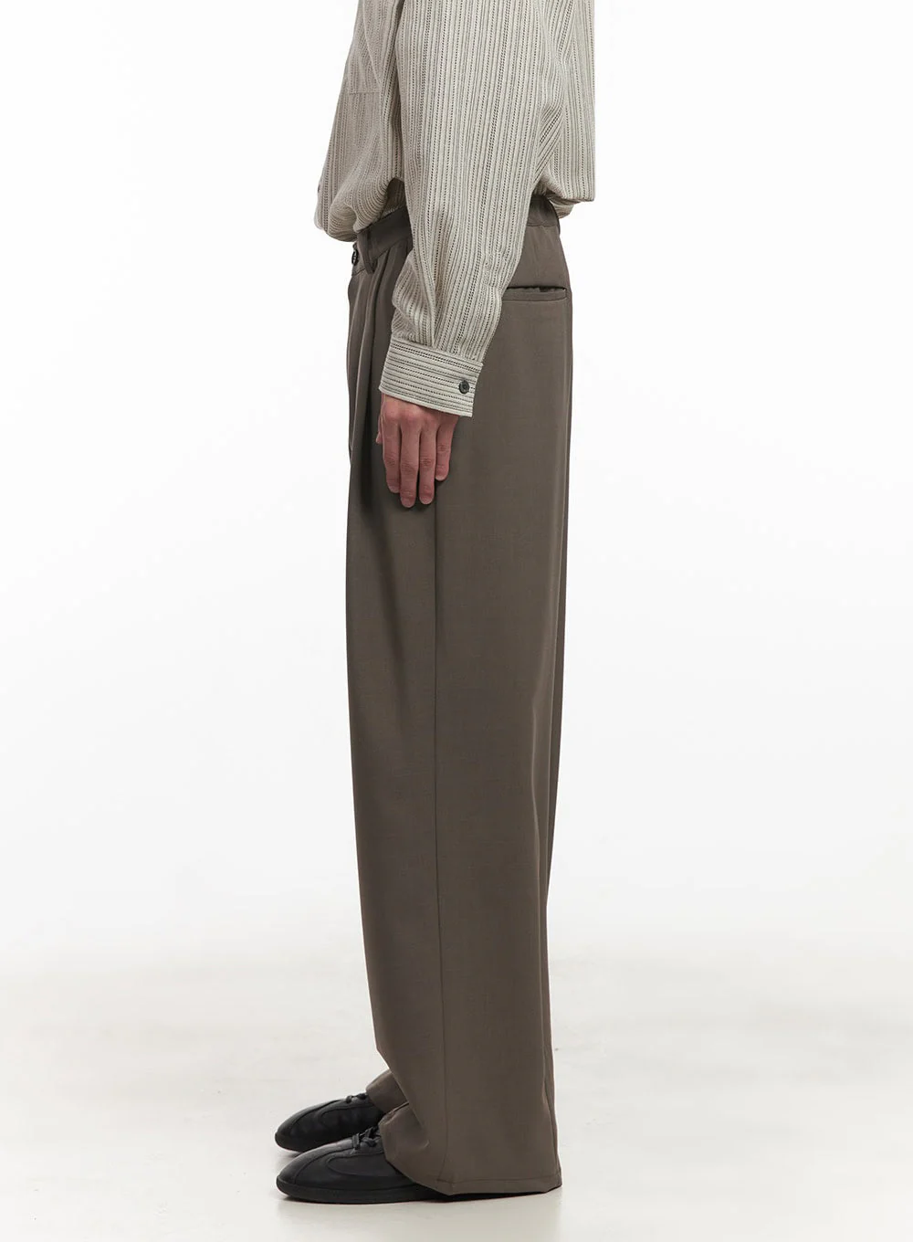 Men's Pintuck Wide-Leg Slacks IA510 - Image 6
