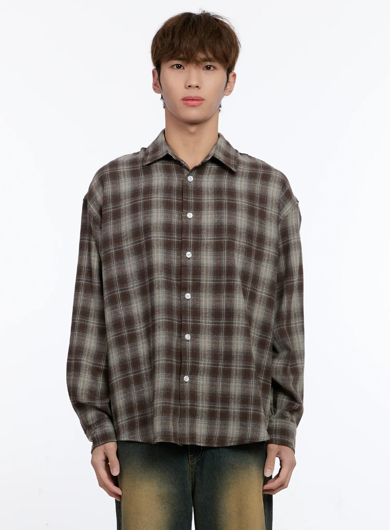 Men's Plaid Button-Up Shirt IN512 - Image 11