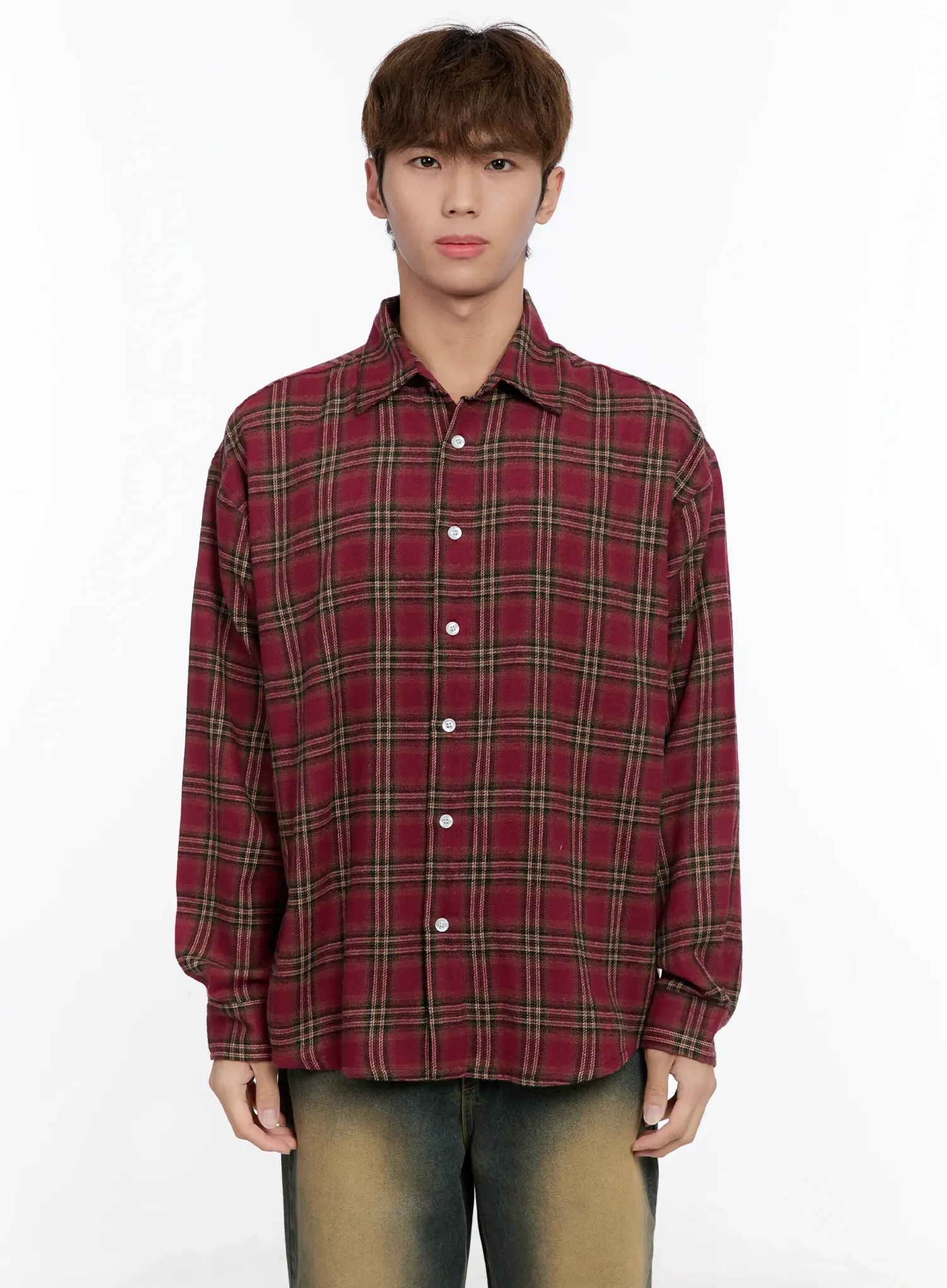 Men's Plaid Button-Up Shirt IN512 - Image 13
