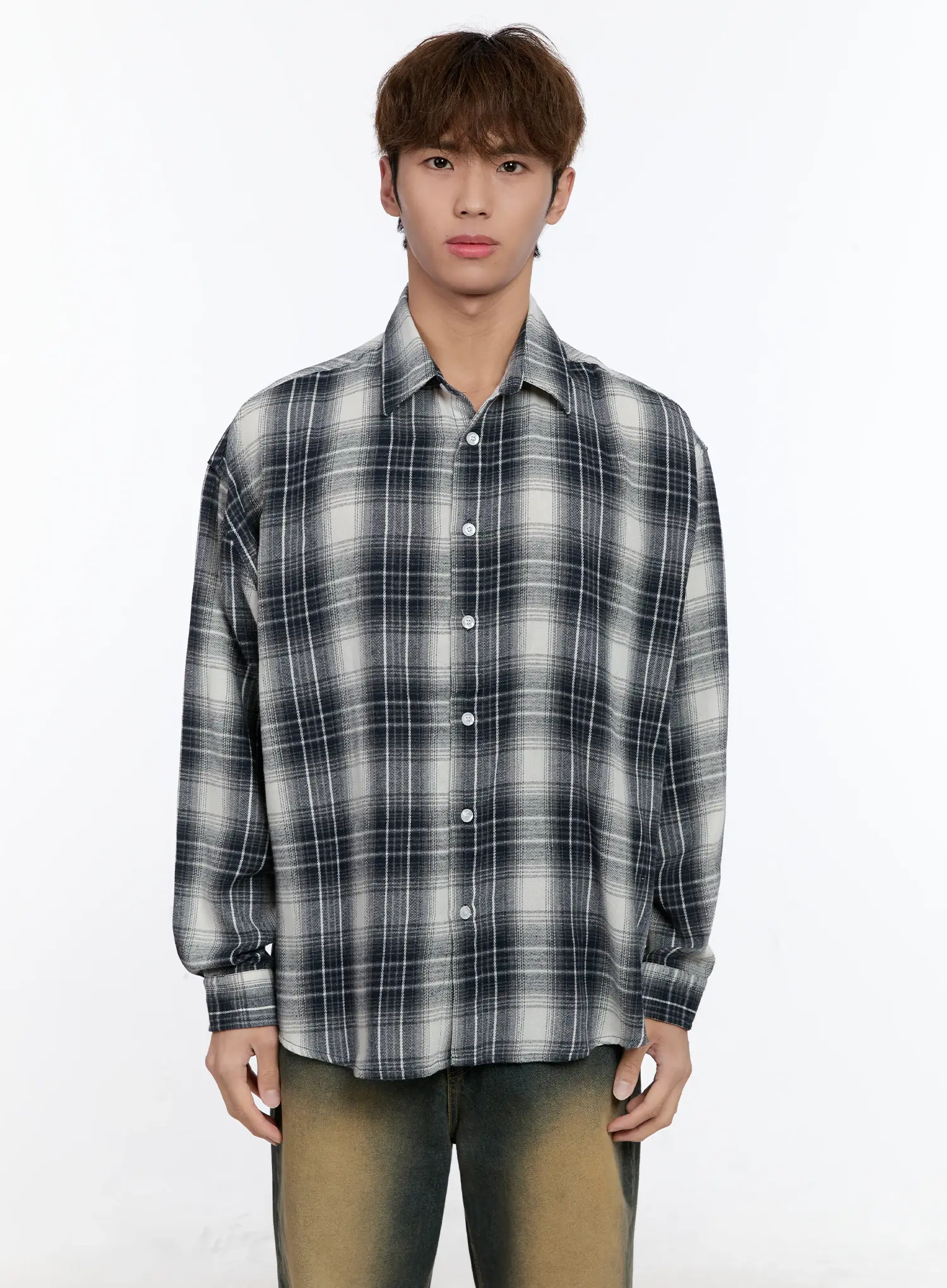 Men's Plaid Button-Up Shirt IN512 - Image 14