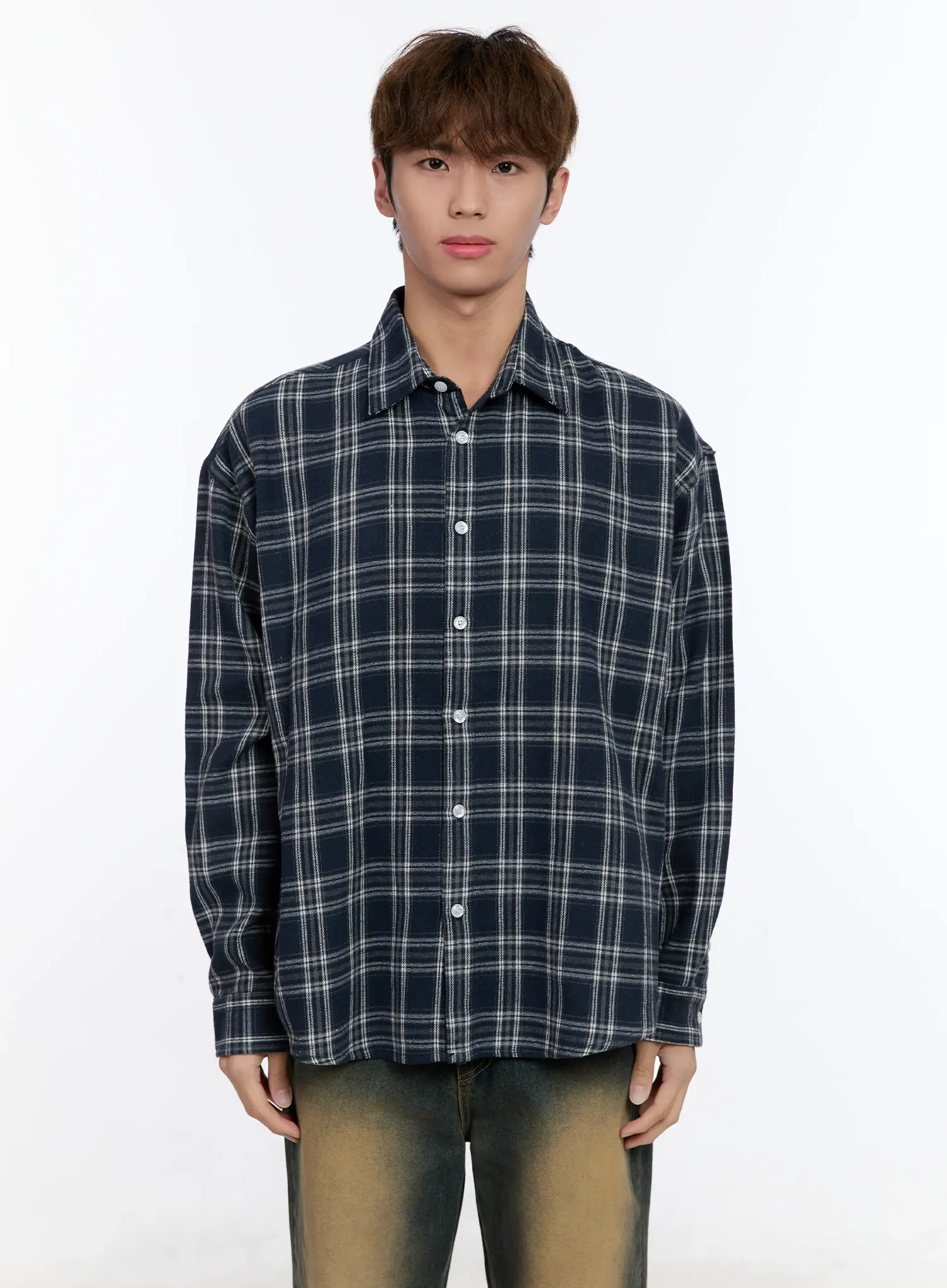 Men's Plaid Button-Up Shirt IN512 - Image 15