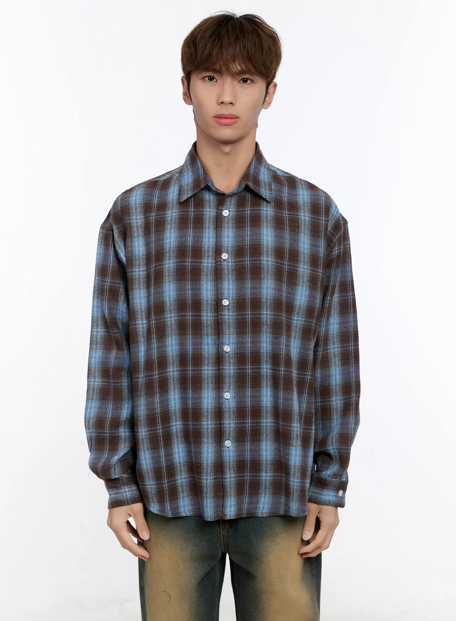 Men's Plaid Button-Up Shirt IN512 - Image 16