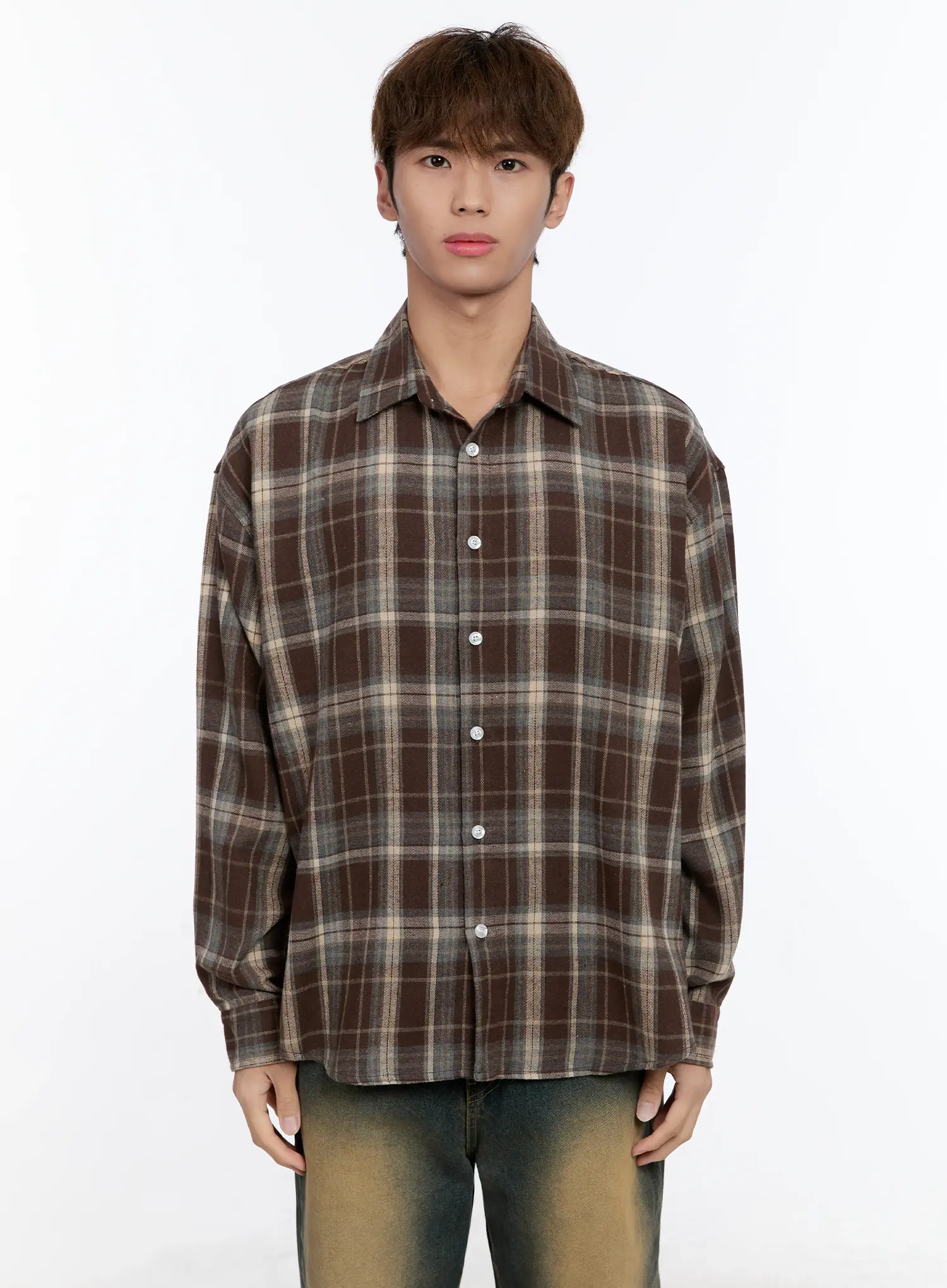 Men's Plaid Button-Up Shirt IN512 - Image 17