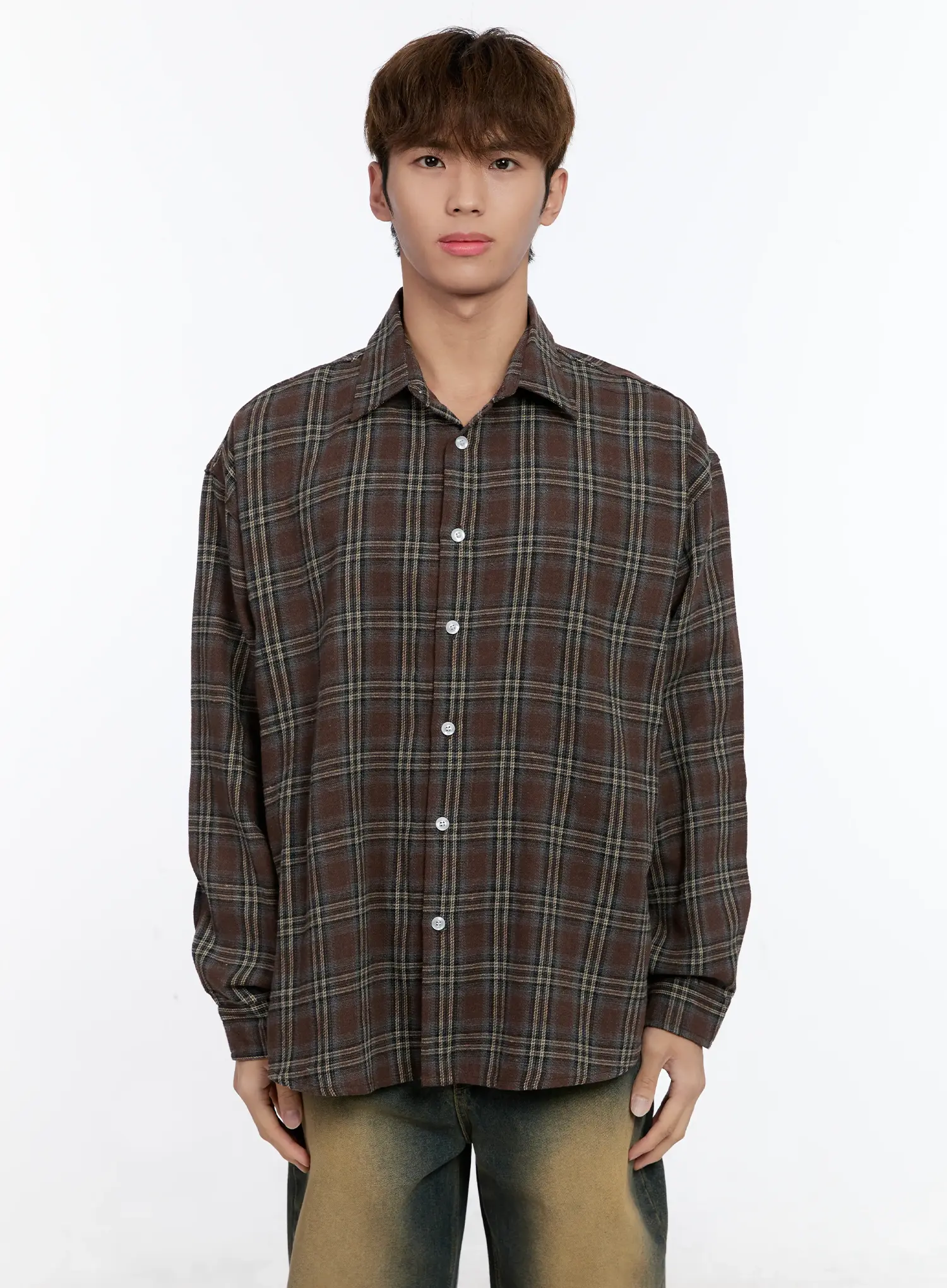 Men's Plaid Button-Up Shirt IN512 - Image 18