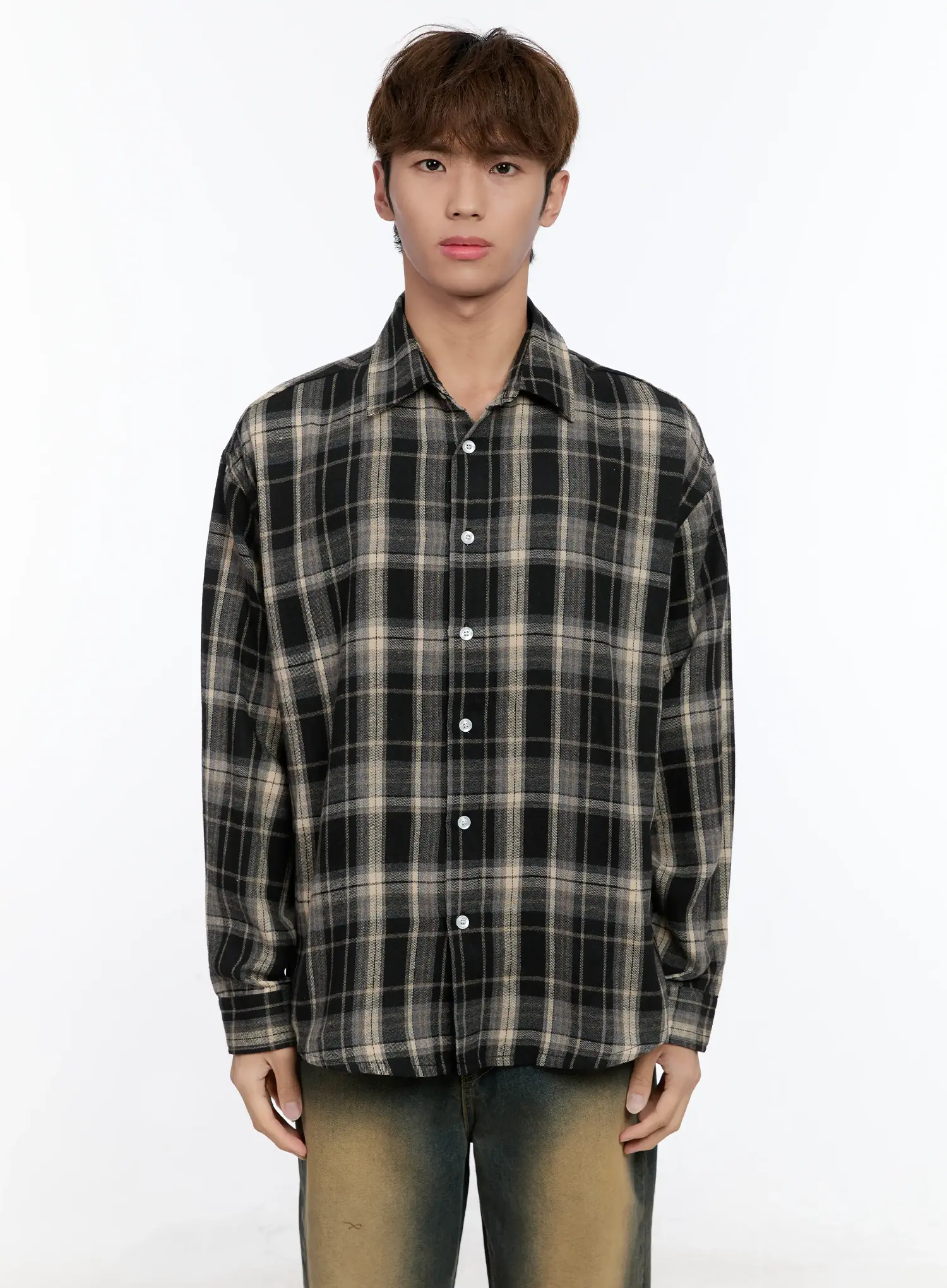 Men's Plaid Button-Up Shirt IN512 - Image 19