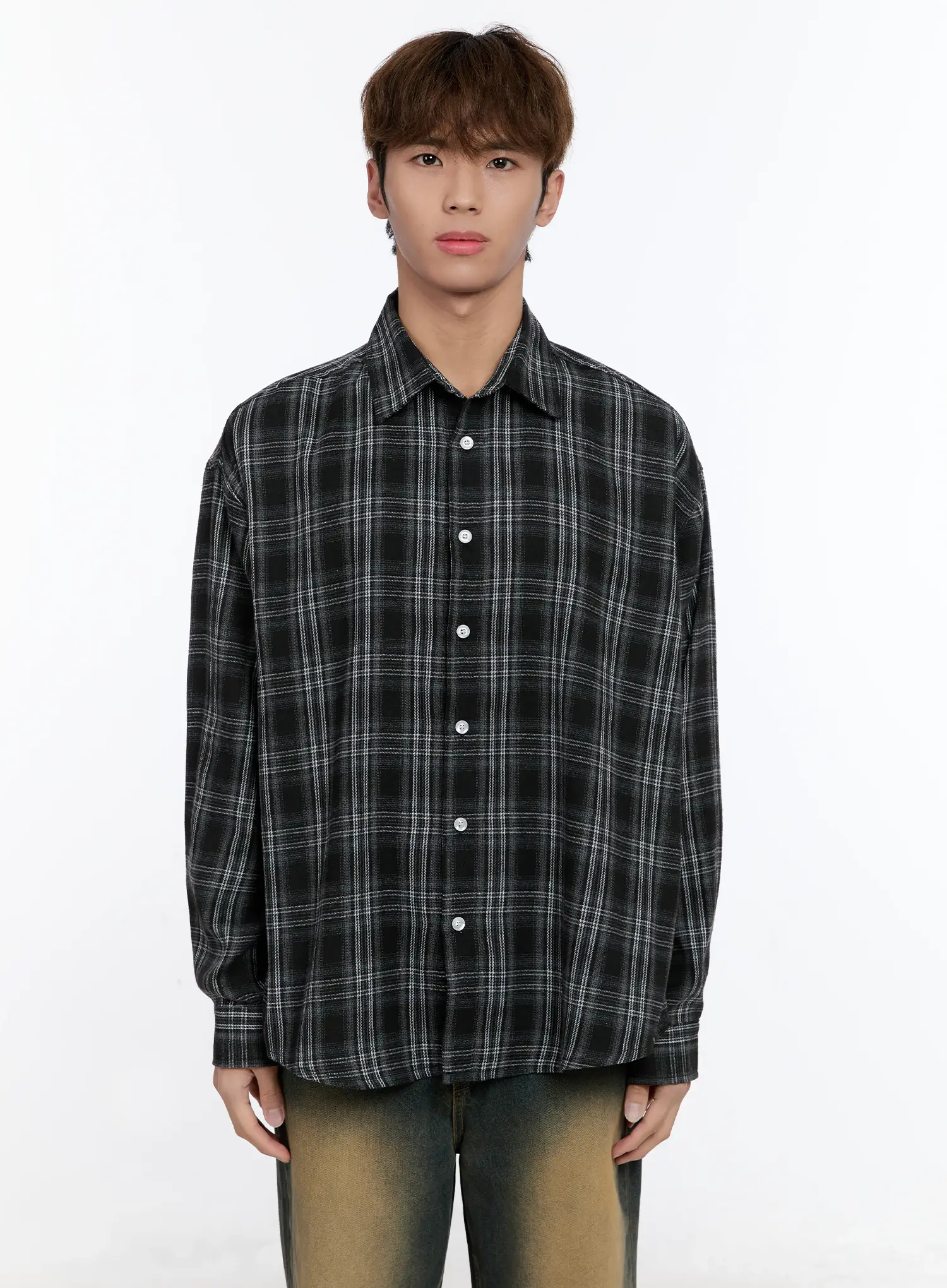 Men's Plaid Button-Up Shirt IN512 - Image 20