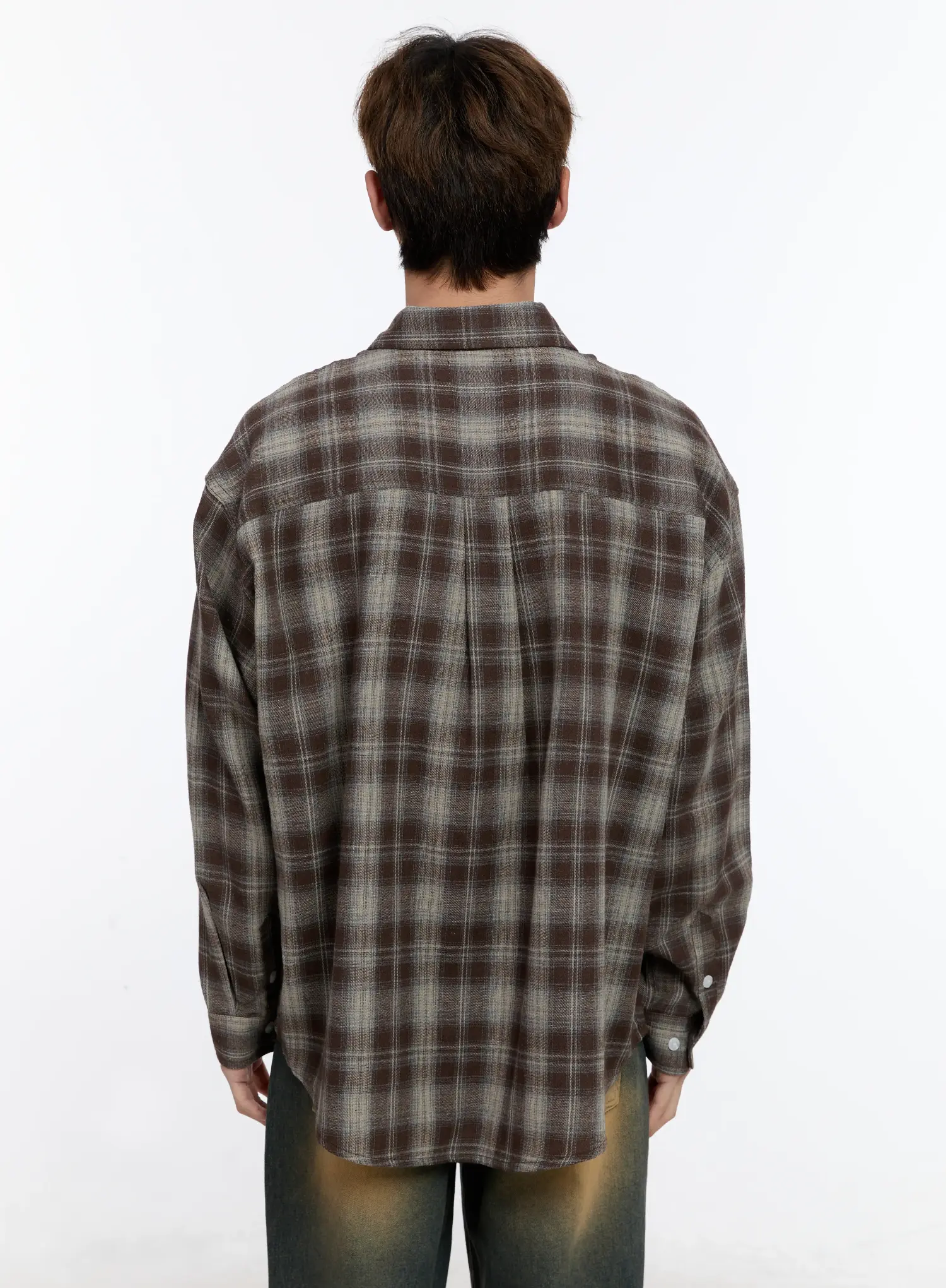Men's Plaid Button-Up Shirt IN512 - Image 5