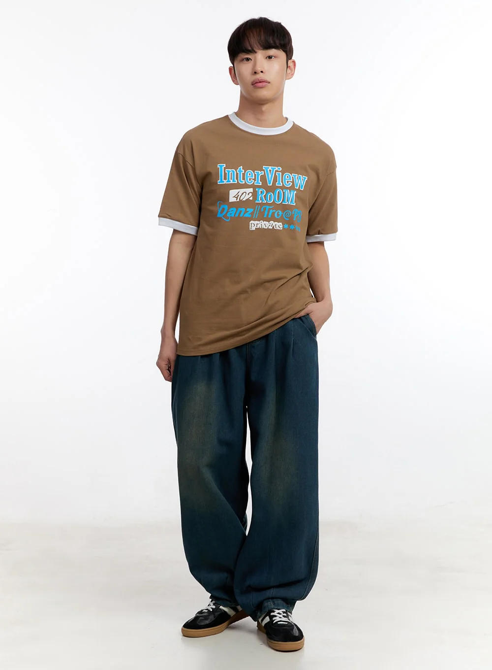 Men's Plaid Collared Oversized Shirt IA507 - Image 12