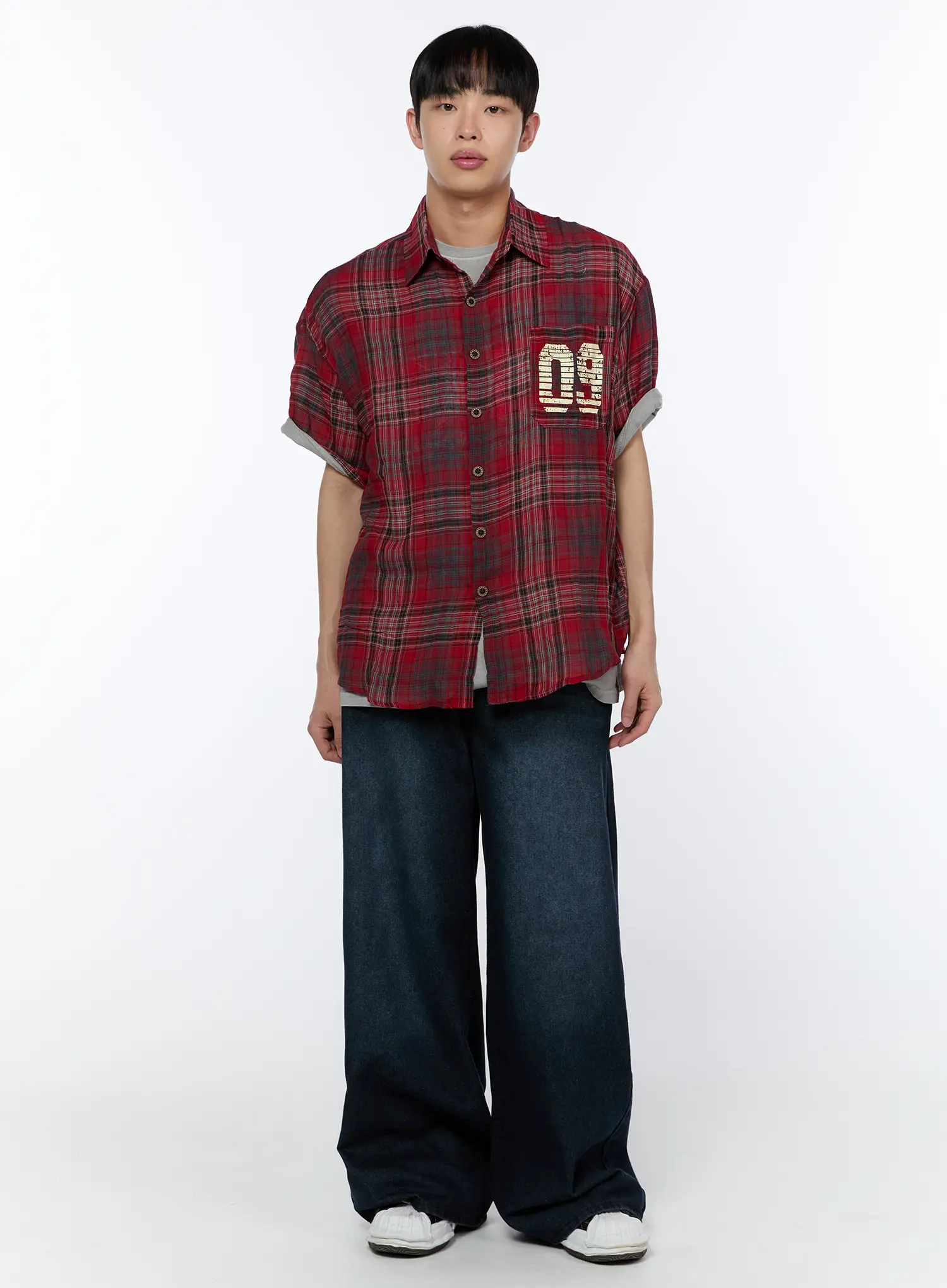 Men's Plaid Graphic Short Sleeve Shirt IA520 - Image 10