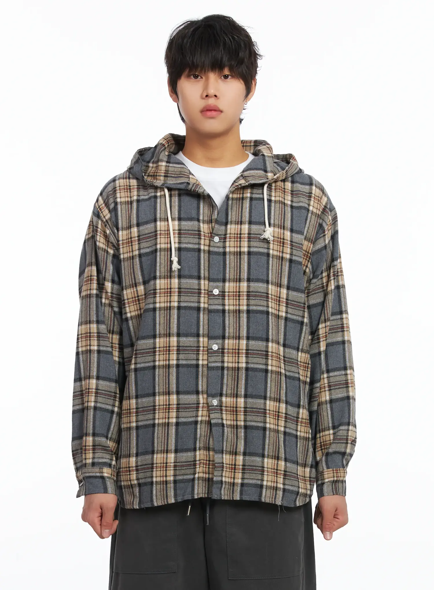 Men's Plaid Hooded Flannel IJ512 - Image 14