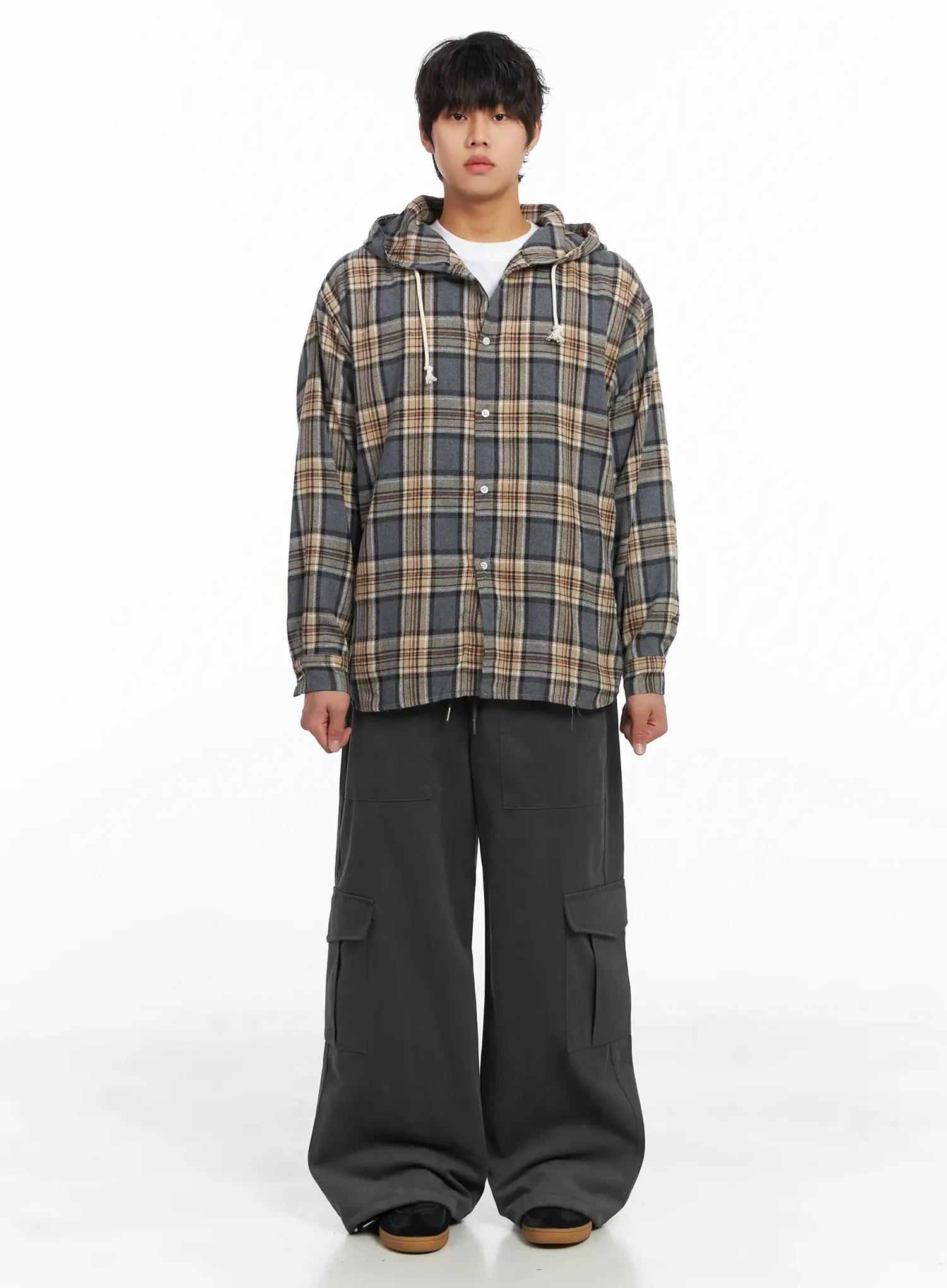 Men's Plaid Hooded Flannel IJ512 - Image 3