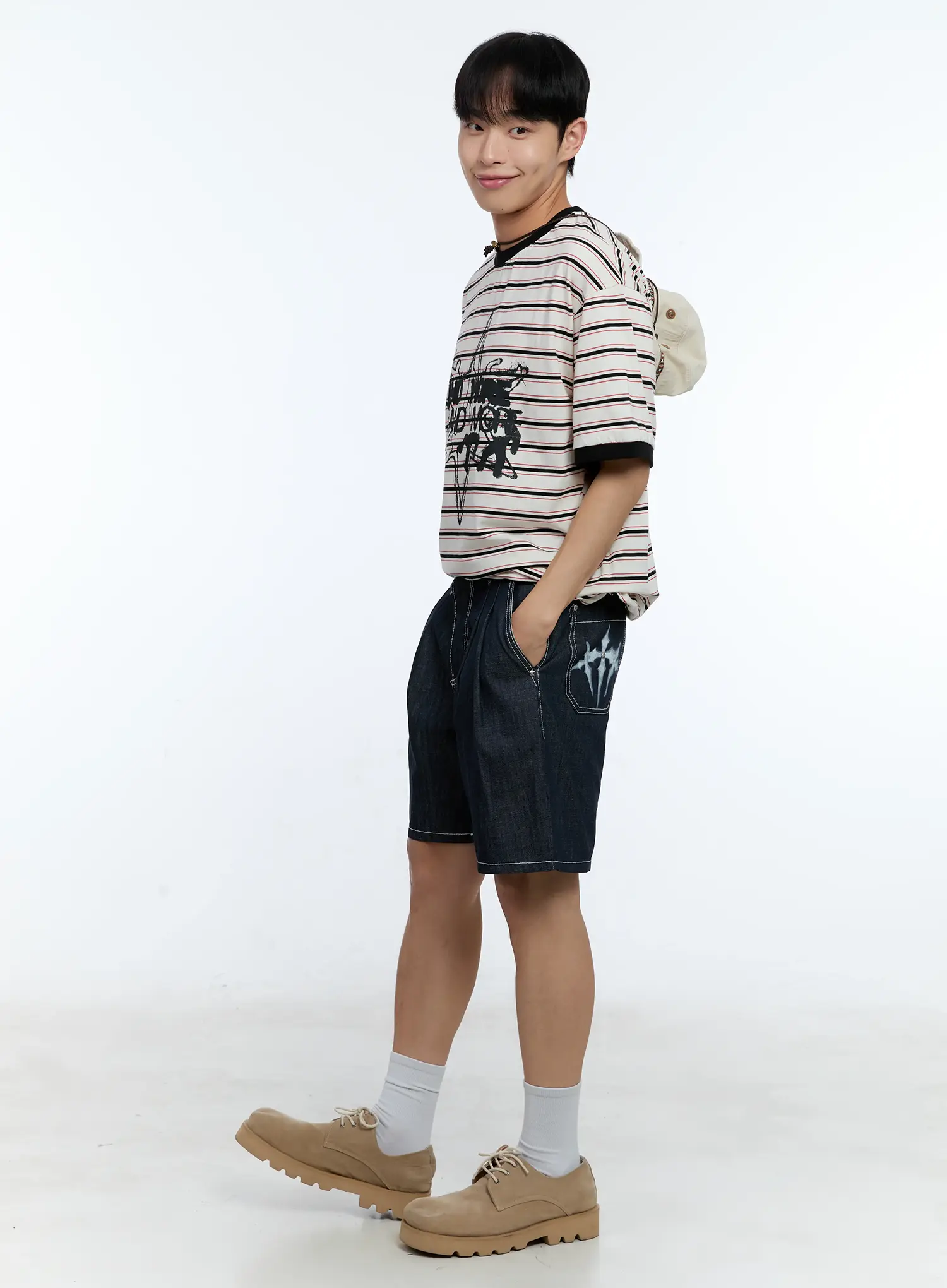 Men's Pleated Denim Jorts IL517 - Image 14