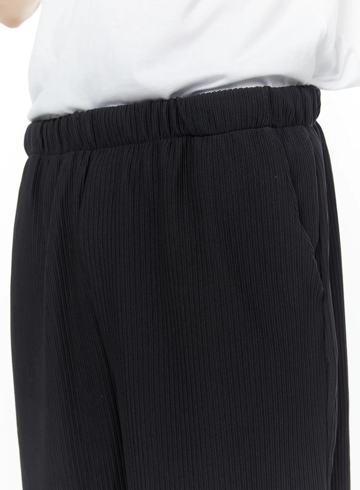 Men's Pleated Wide Leg Pants (Dark Gray) IY504 - Image 4