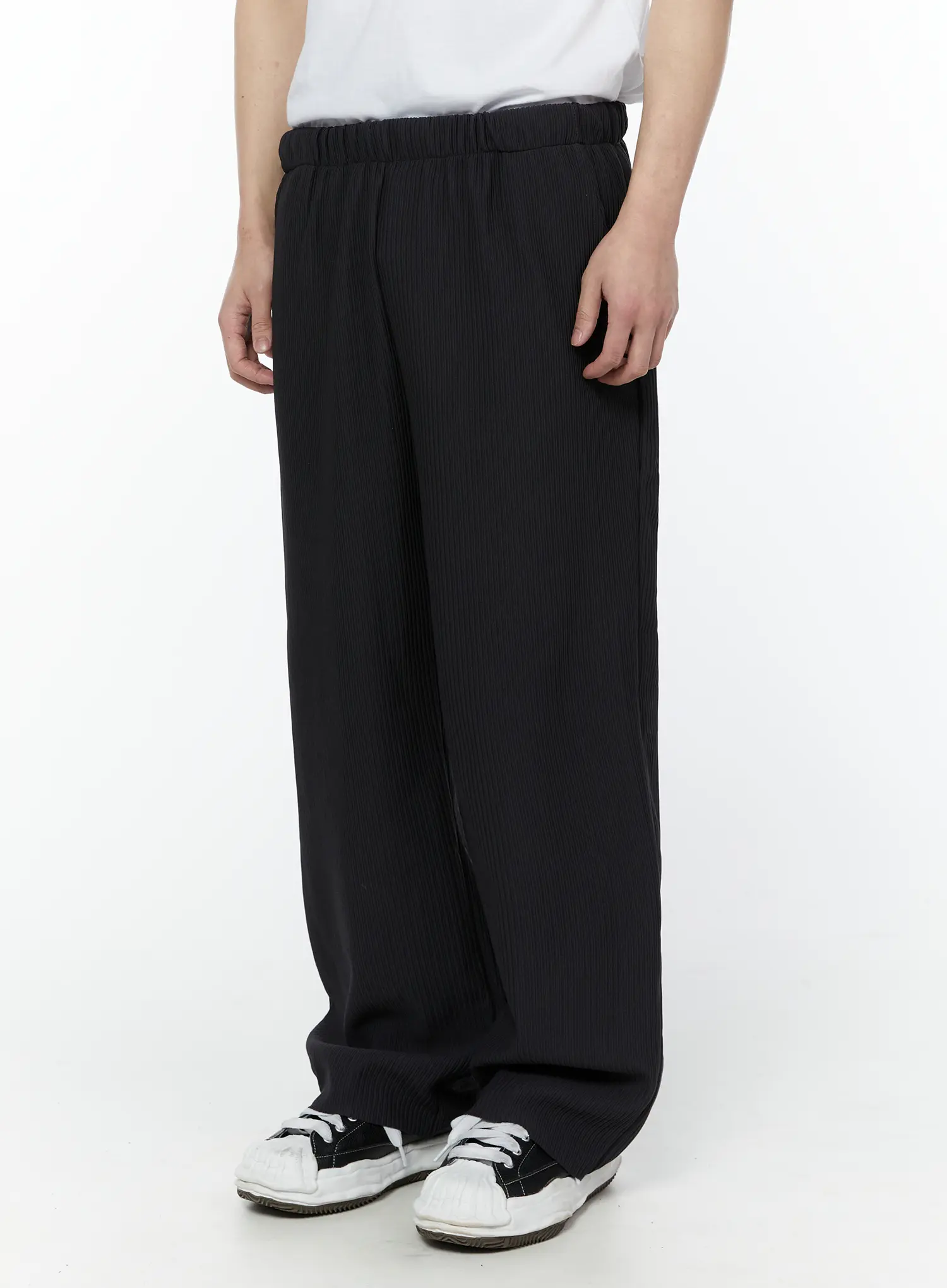 Men's Pleated Wide Leg Pants (Dark Gray) IY504 - Image 5