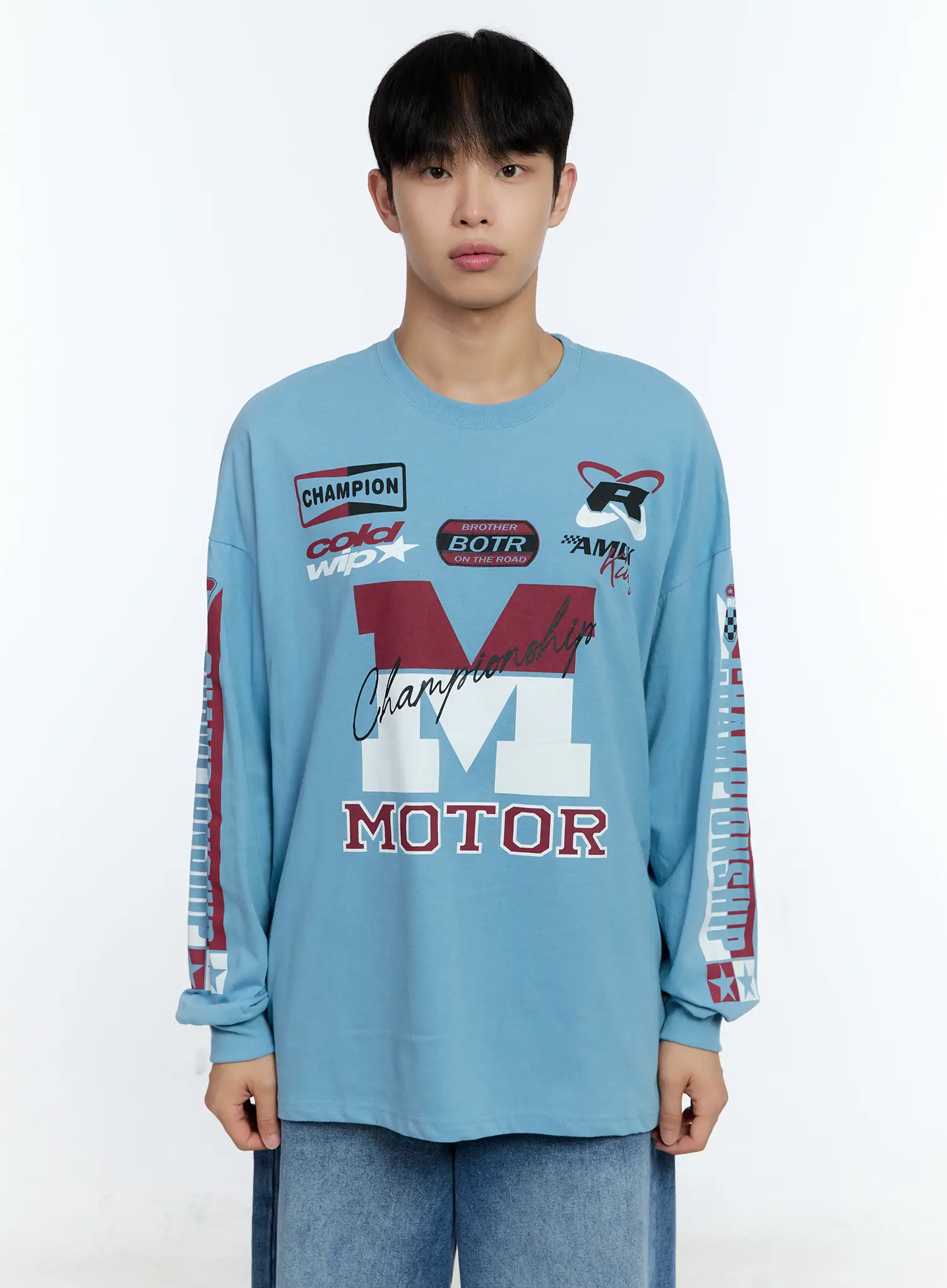 Men's Racing Graphic Long Sleeve T-Shirt IG515 - Image 12